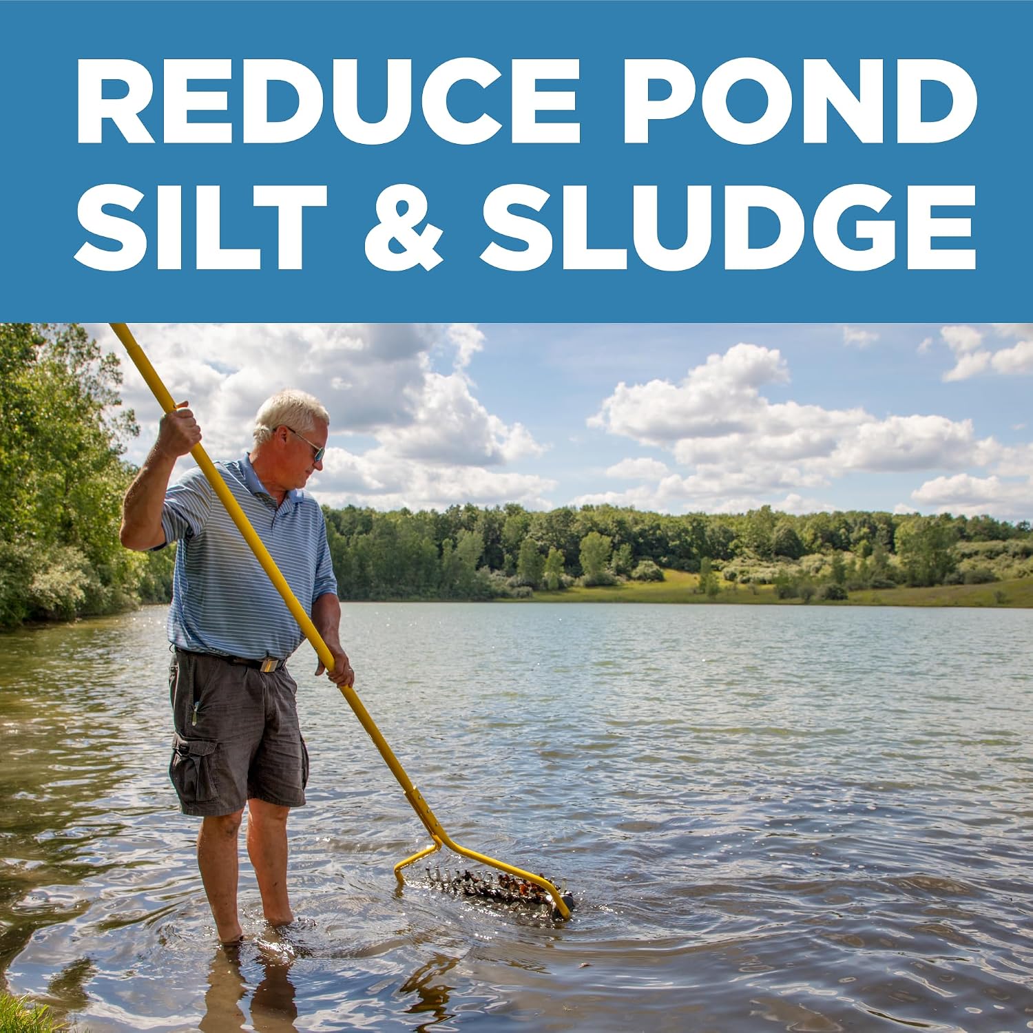 Jenlis Muck Razer Aquatic Weed & Sludge Tiller for Pond & Lake Shorelines | Heavy-duty tool reduces silt, scum, and mud, cleans sand beaches