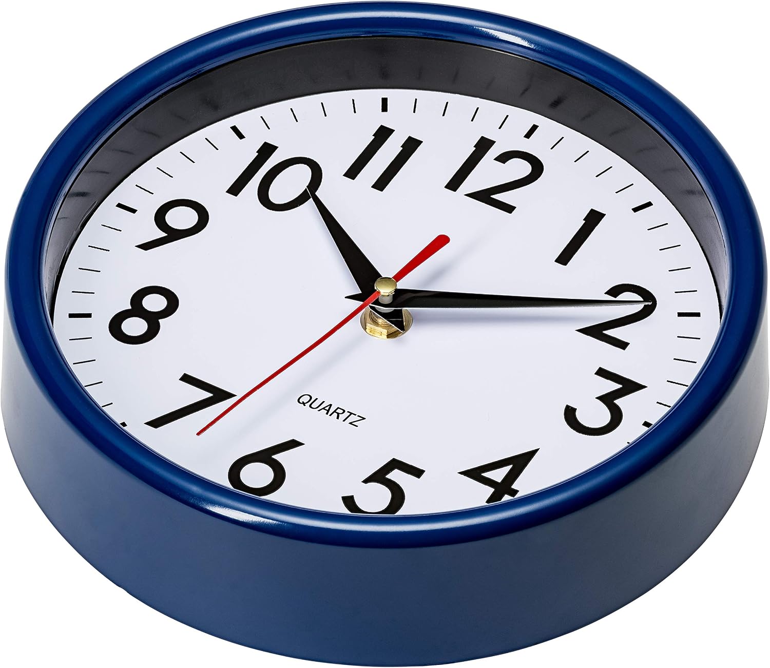 Bernhard Products Silver Wall Clock 8" Silent Non-Ticking Quality Quartz Battery Operated Clock for Home Kitchen Bedroom Bathroom Classroom Nursery