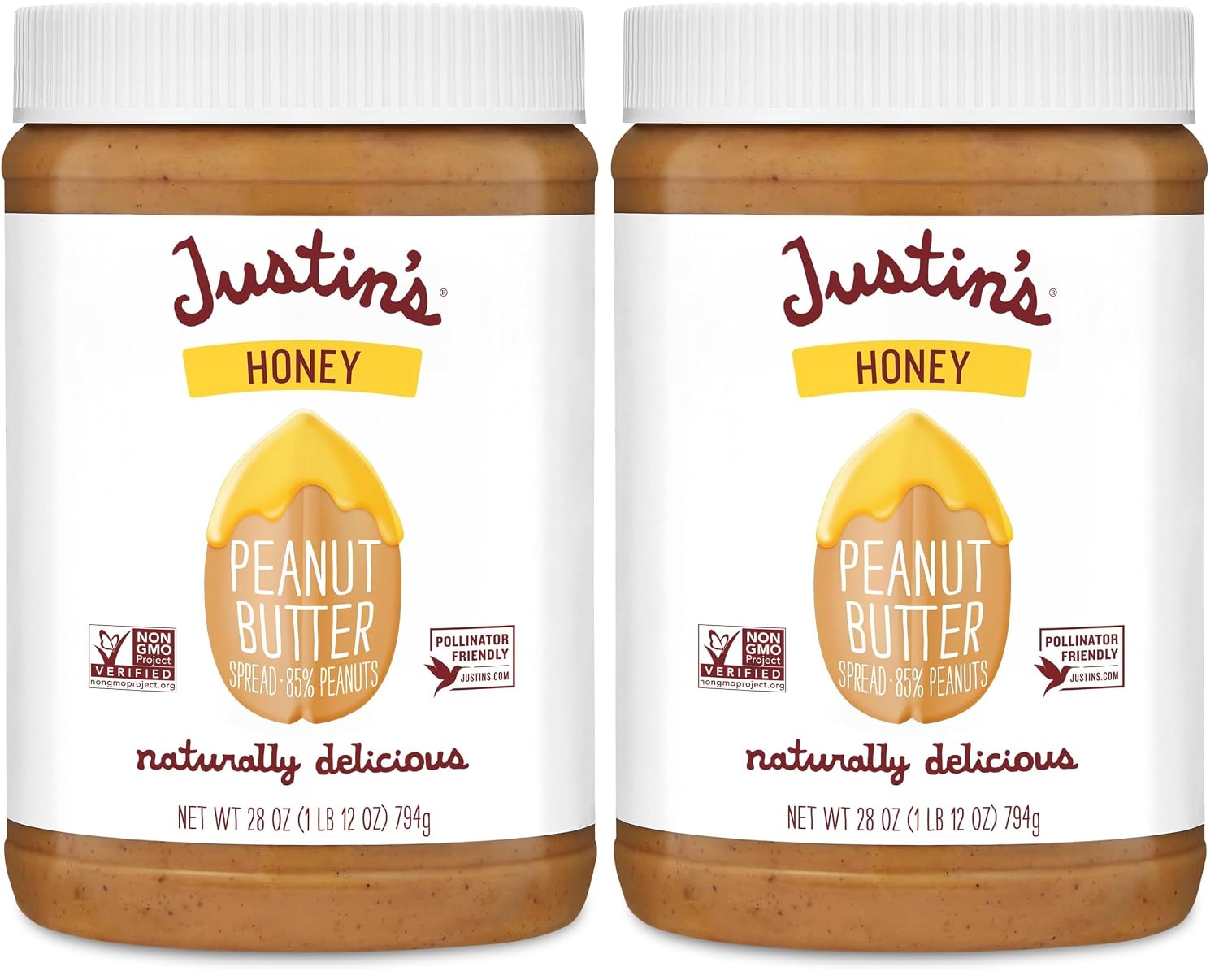 Justins, Peanut Butter Blend Honey Jar, 16 Ounce
