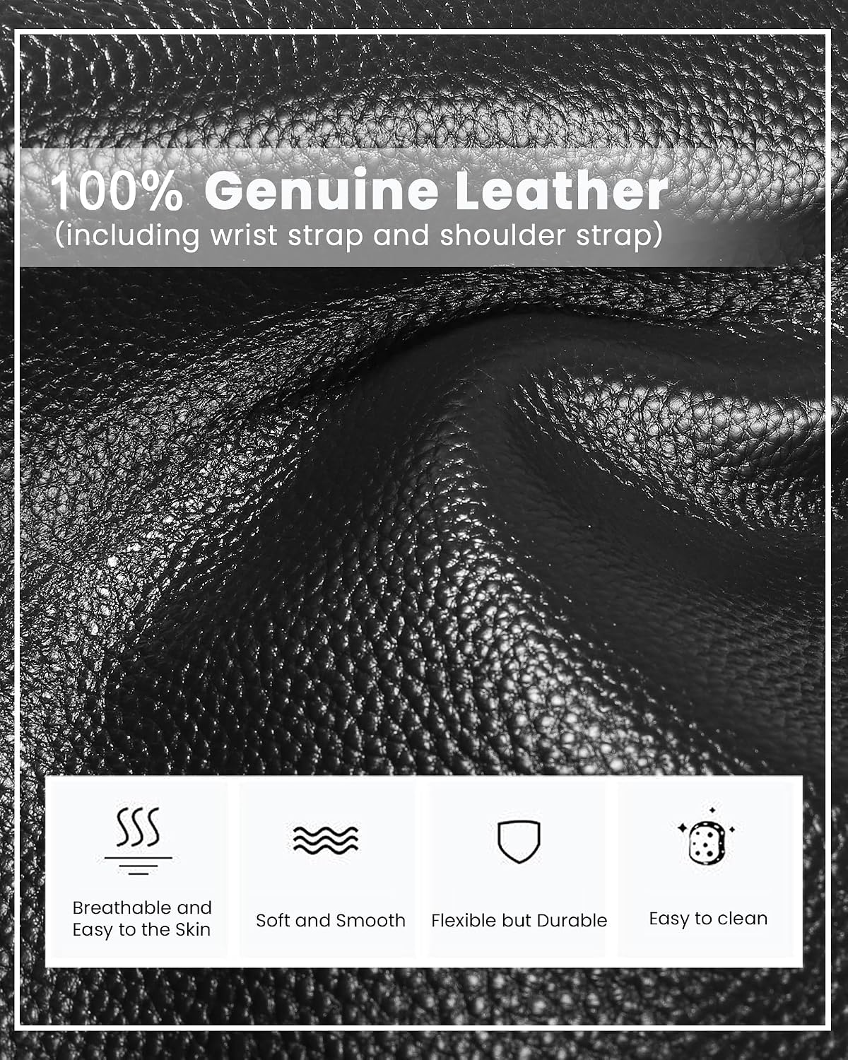 befen Genuine Leather Small Crossbody Bags for Women Wristlet Wallet Purses | Real Leather, RFID Blocking Card Slots, Wristlet Strap, Clutch Purse, Fit iPhone 17 Pro Max, Leather Handbags