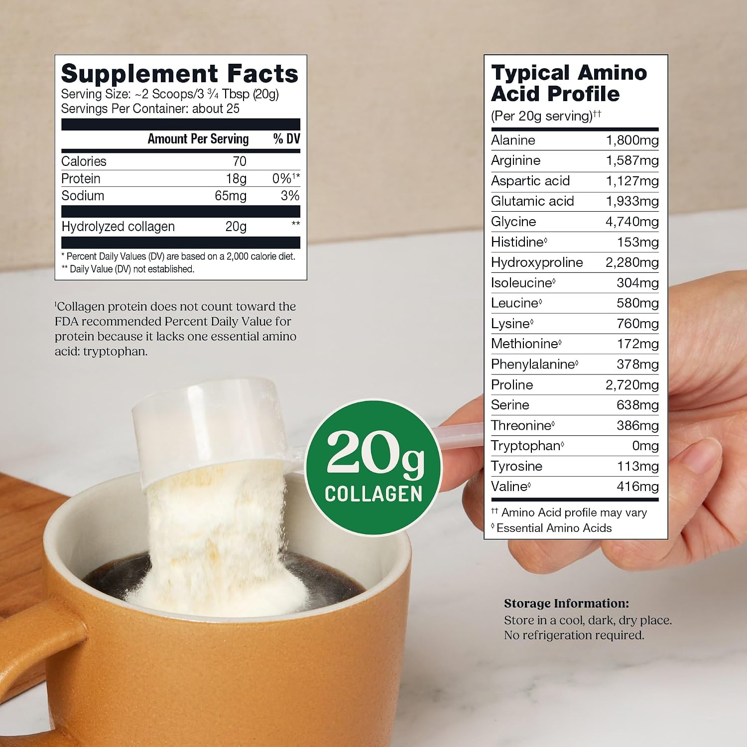 Bulletproof Unflavored Collagen Peptides Protein Powder, 17.6 oz | 20g Grass-Fed Pasture-Raised Collagen Protein and Amino Acids for Skin, Bones and Joints