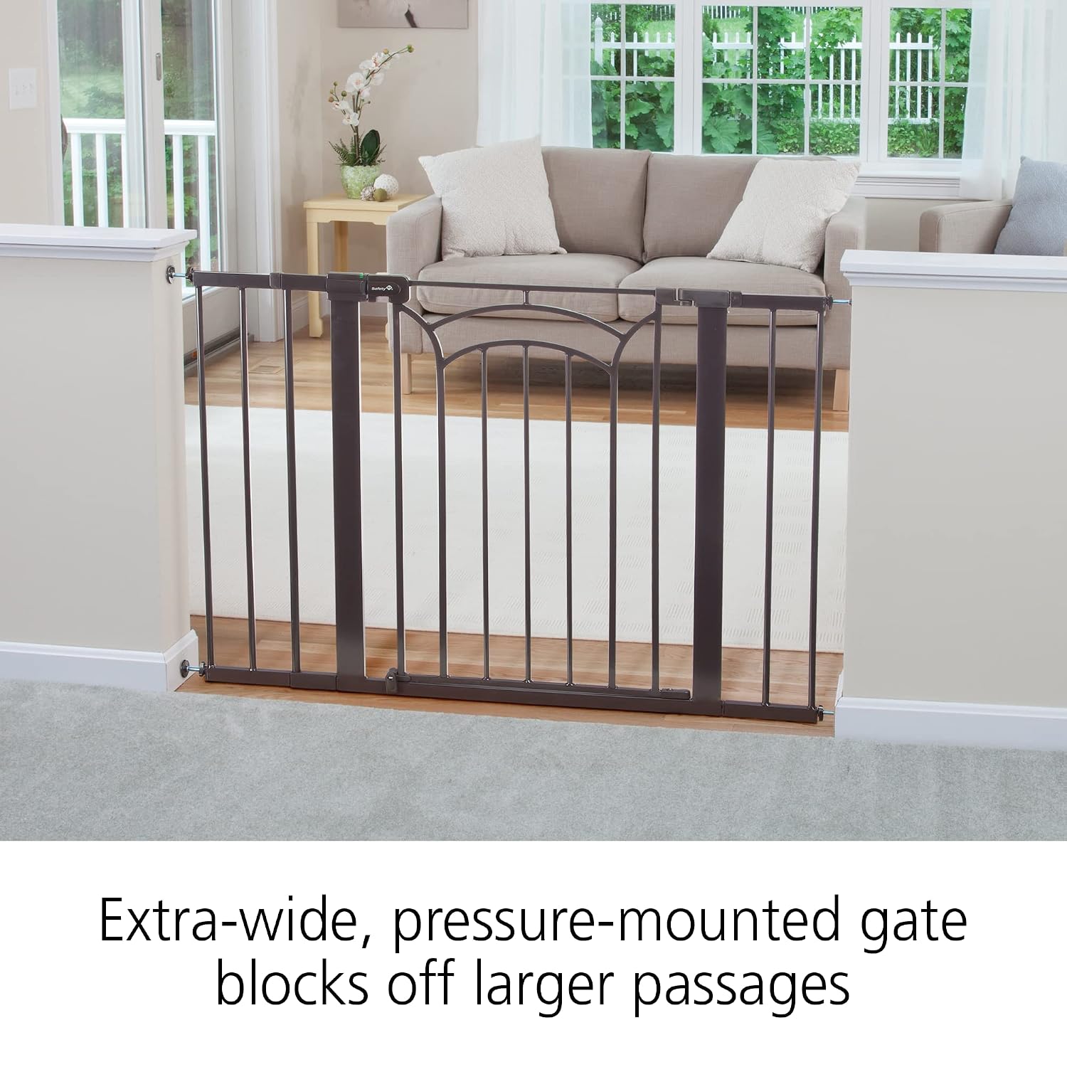 Safety 1st Easy Install Baby Gates for Doorways, Tall & Wide, Décor Easy Install, Pressure Mount Fastening, No Drilling