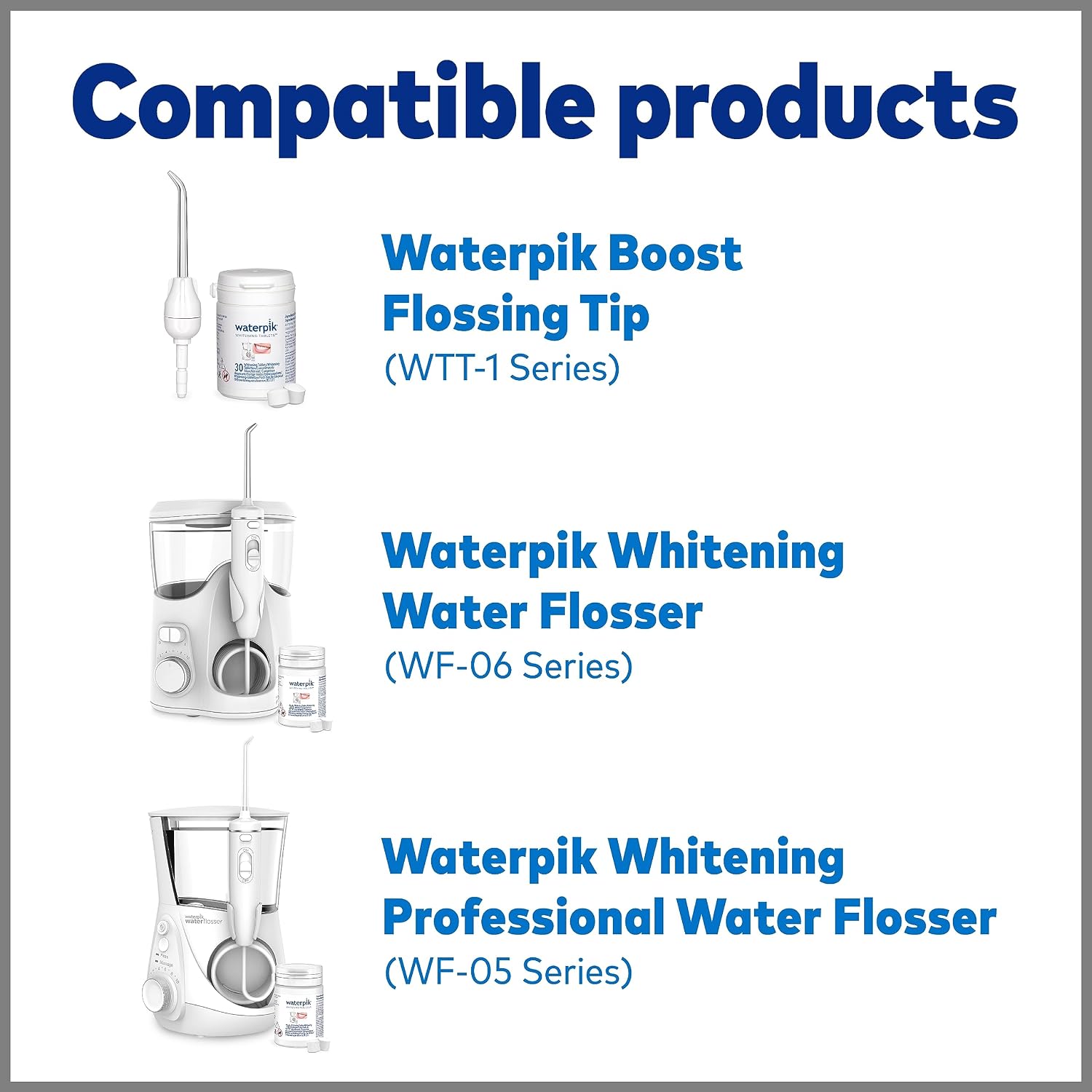 Waterpik Fresh Mint Whitening Refill Tablets (30 Count), Restore Natural Teeth Whiteness, Packaging May Vary, WT-30