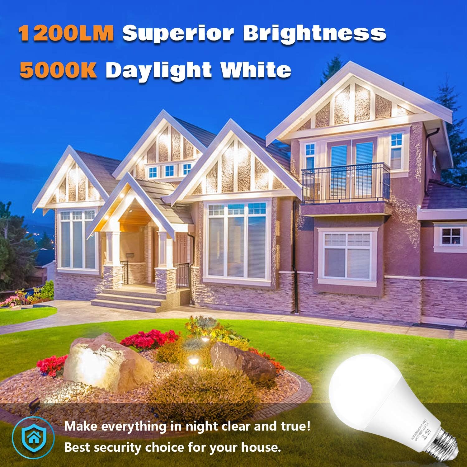 Dusk to Dawn Light Bulbs Outdoor, 11W Automatic On/Off Sensor Light Bulbs