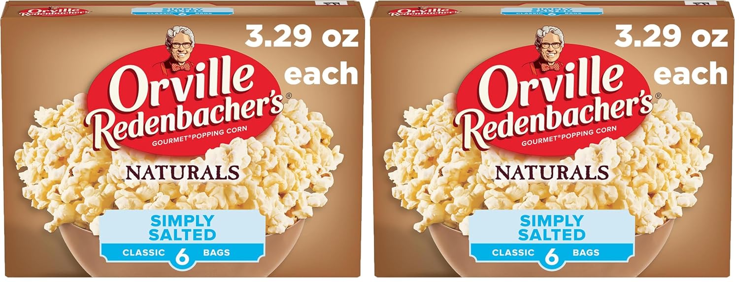 Orville Redenbacher’s Popcorn, Naturals Simply Salted Popcorn, 3.3 oz., 6ct