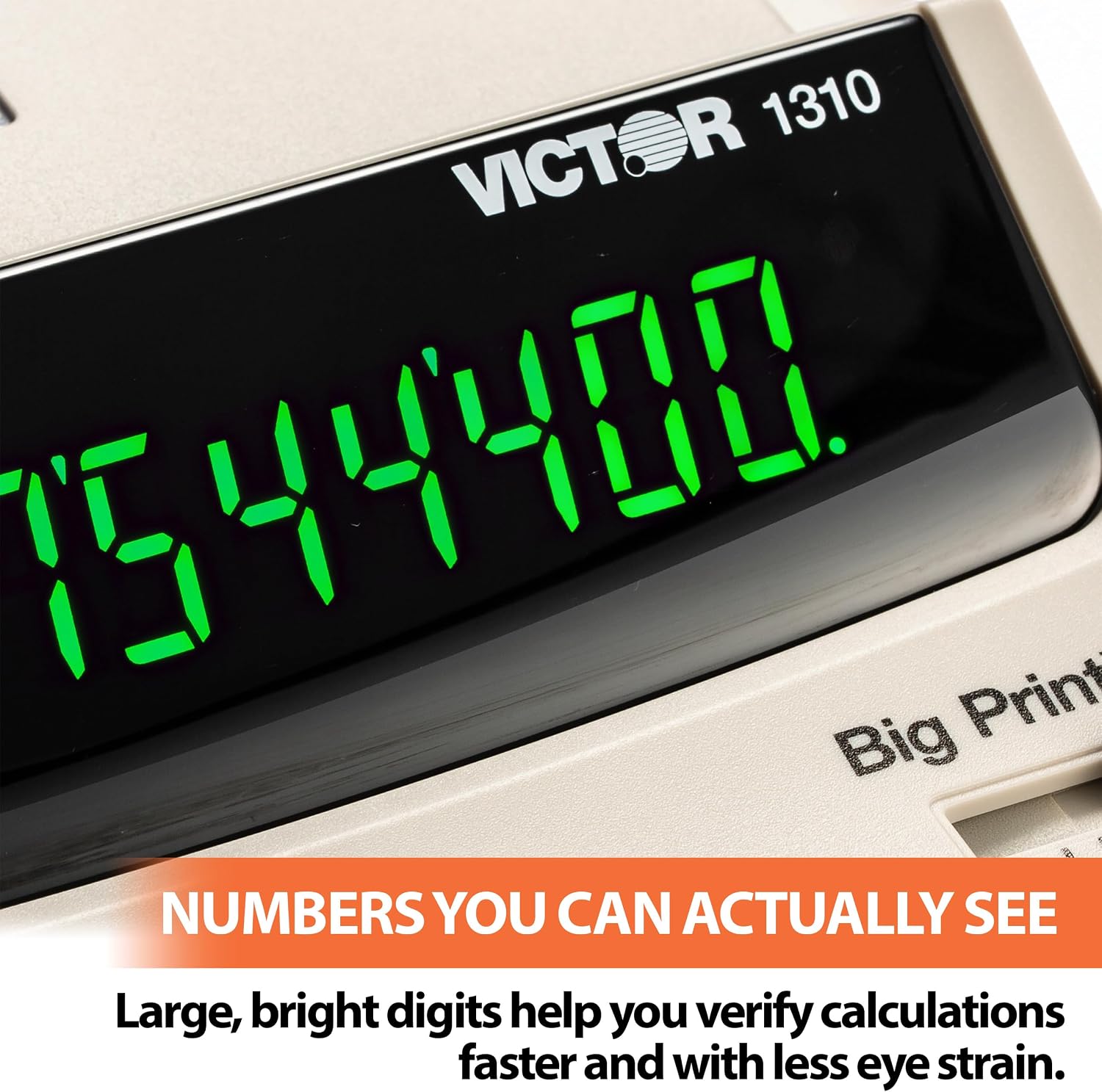 Victor 1310 Big Print Printing Calculator, 12-Digit LED Display, Fast Ink-Free Printing (8.0 LPS), Cost/Sell/Margin Keys, Advanced Business Functions
