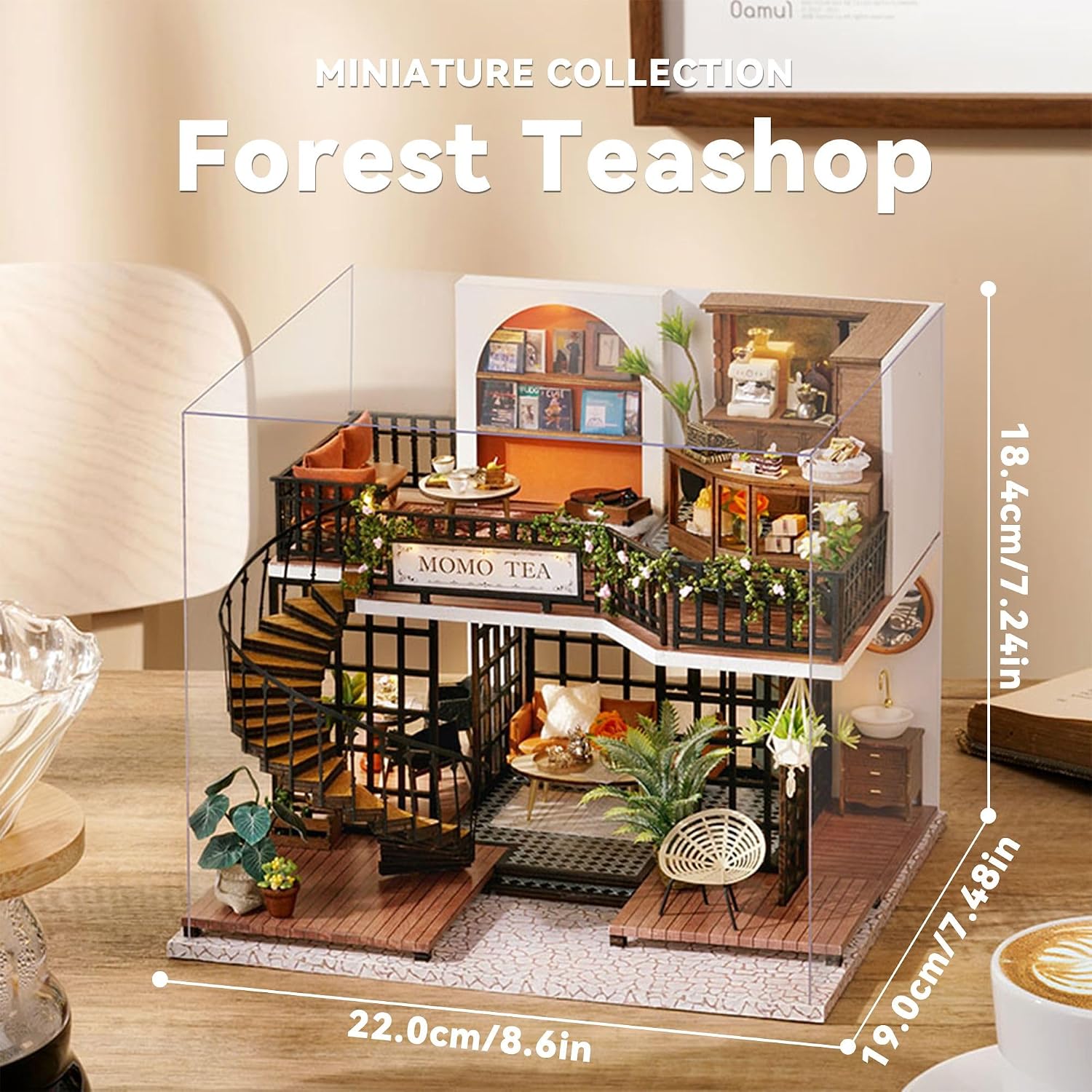 Flever Dollhouse Miniature DIY House Kit Creative Room with Loft Apartment Scene for Romantic Artwork Gift (Tranquil Life)