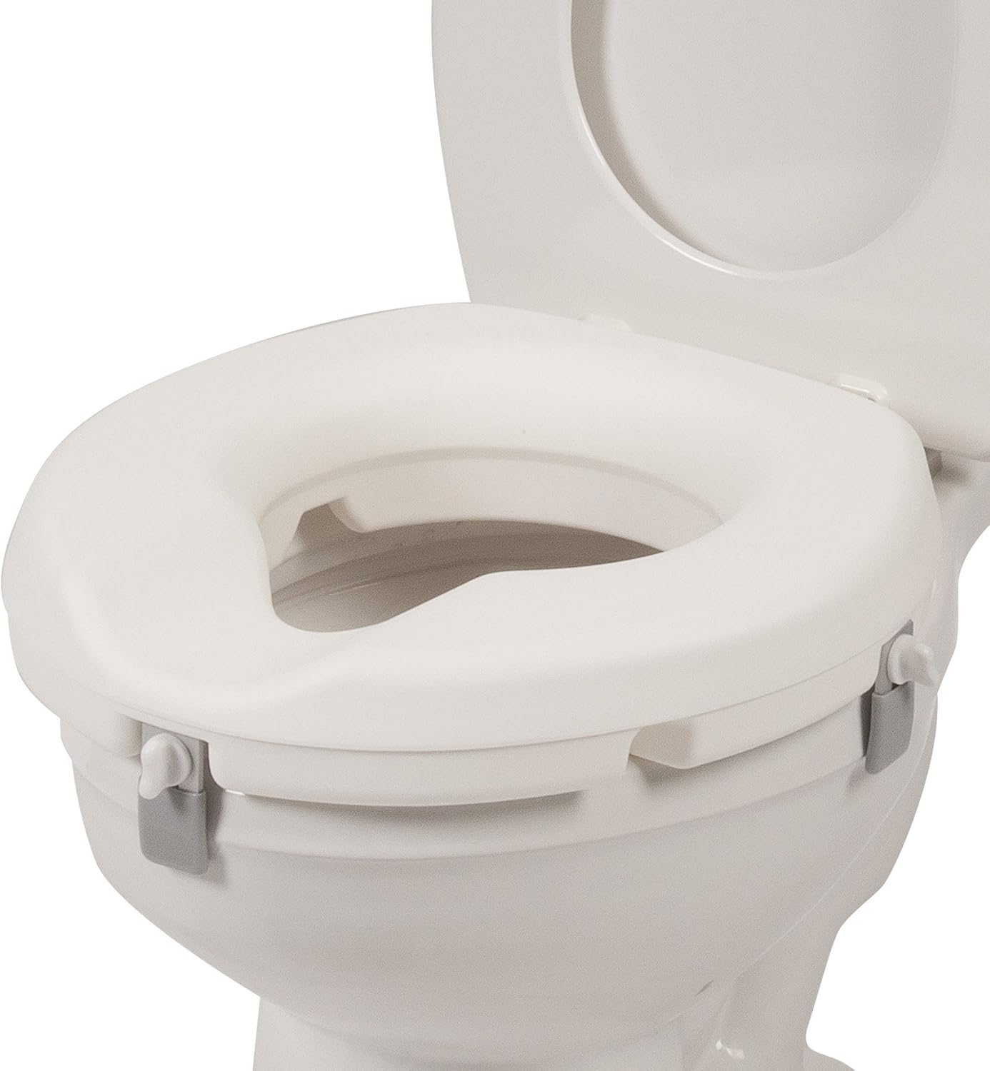 PCP Raised Toilet Seat, Increase Height Over Commode, Elevated, White, 3 Inch Rise