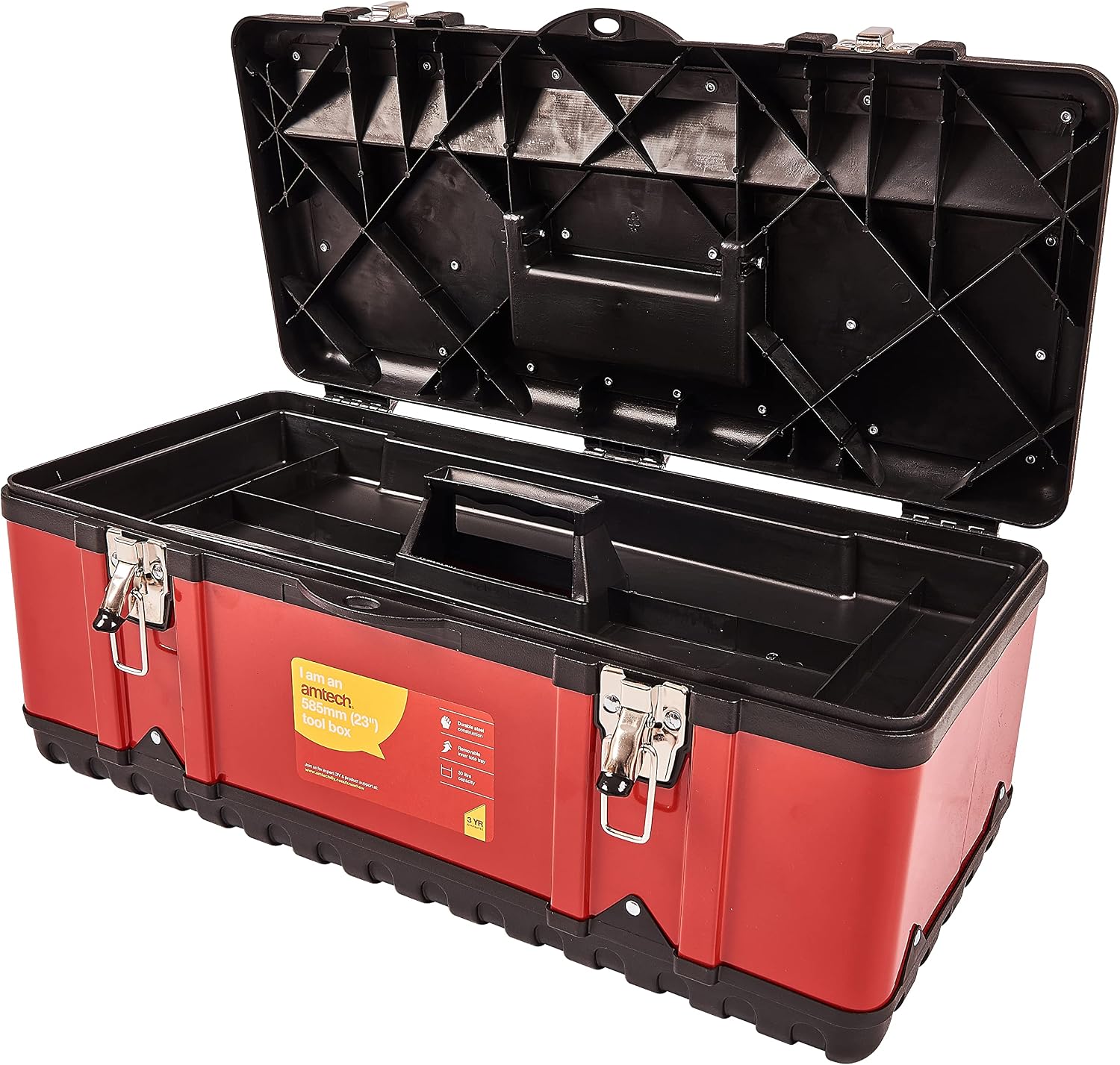Amtech N0150 Toolbox, Tool Box With Compartments, 23-Inch