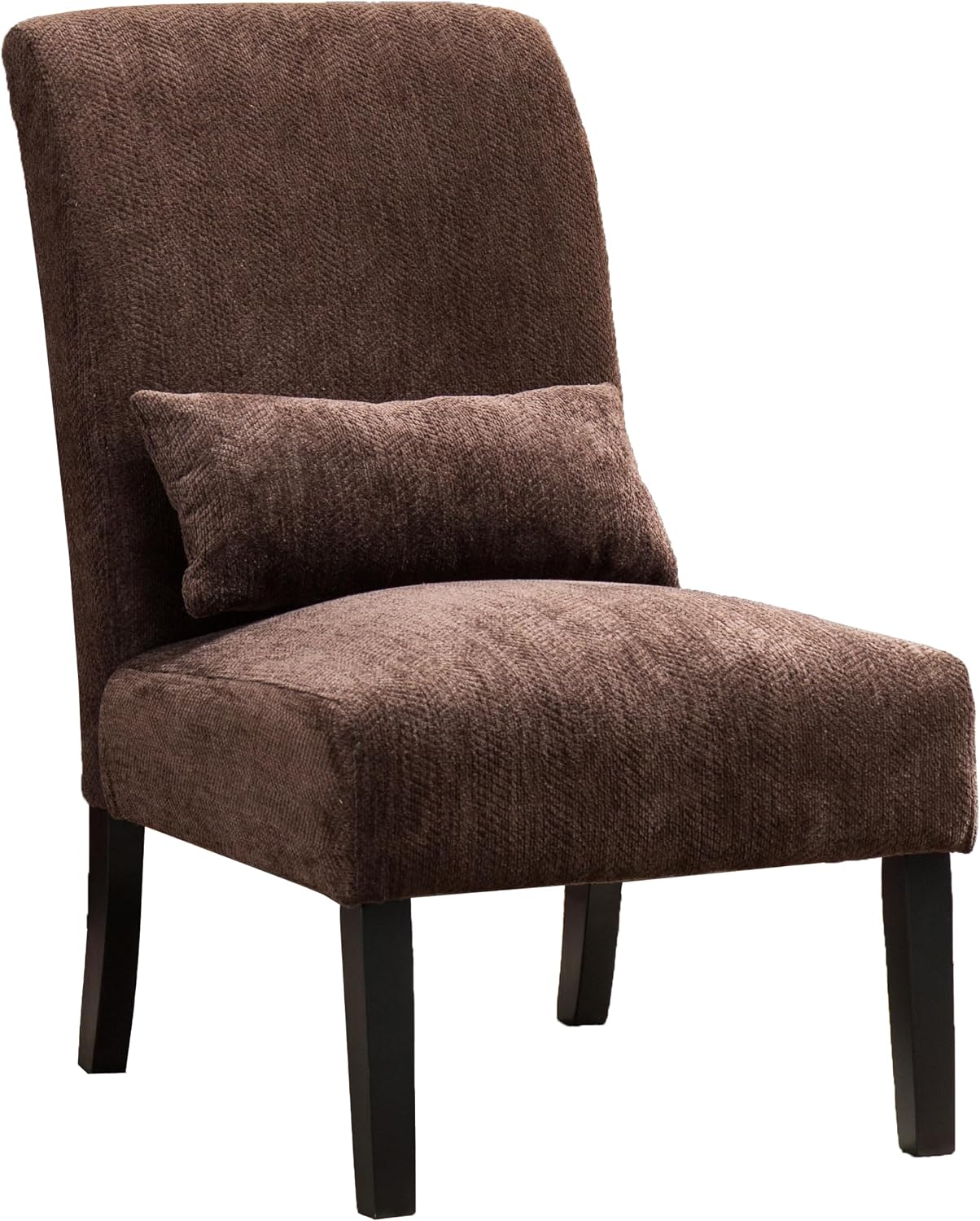 Roundhill Furniture Pisano Teal Blue Fabric Armless Contemporary Accent Chair with Kidney Pillow