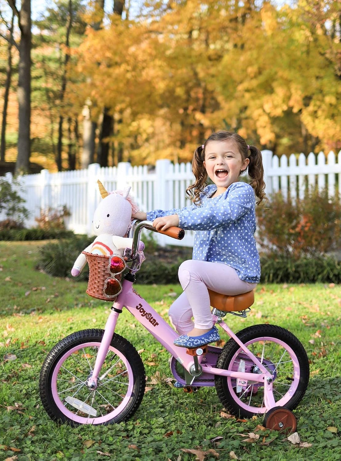 JOYSTAR 12-16" Vintage Kids Bike Ages 2-7Y, Training Wheels/Basket