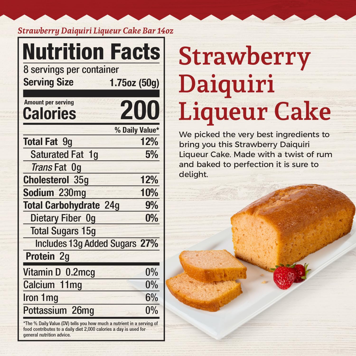 Beatrice Bakery Co. Pineapple Key Lime Liqueur Cake Bar, Gramdma's Freshly Made Liqueur Cake With Lime, Pineapple and Vodka, Est. 1917 (14 oz Box)
