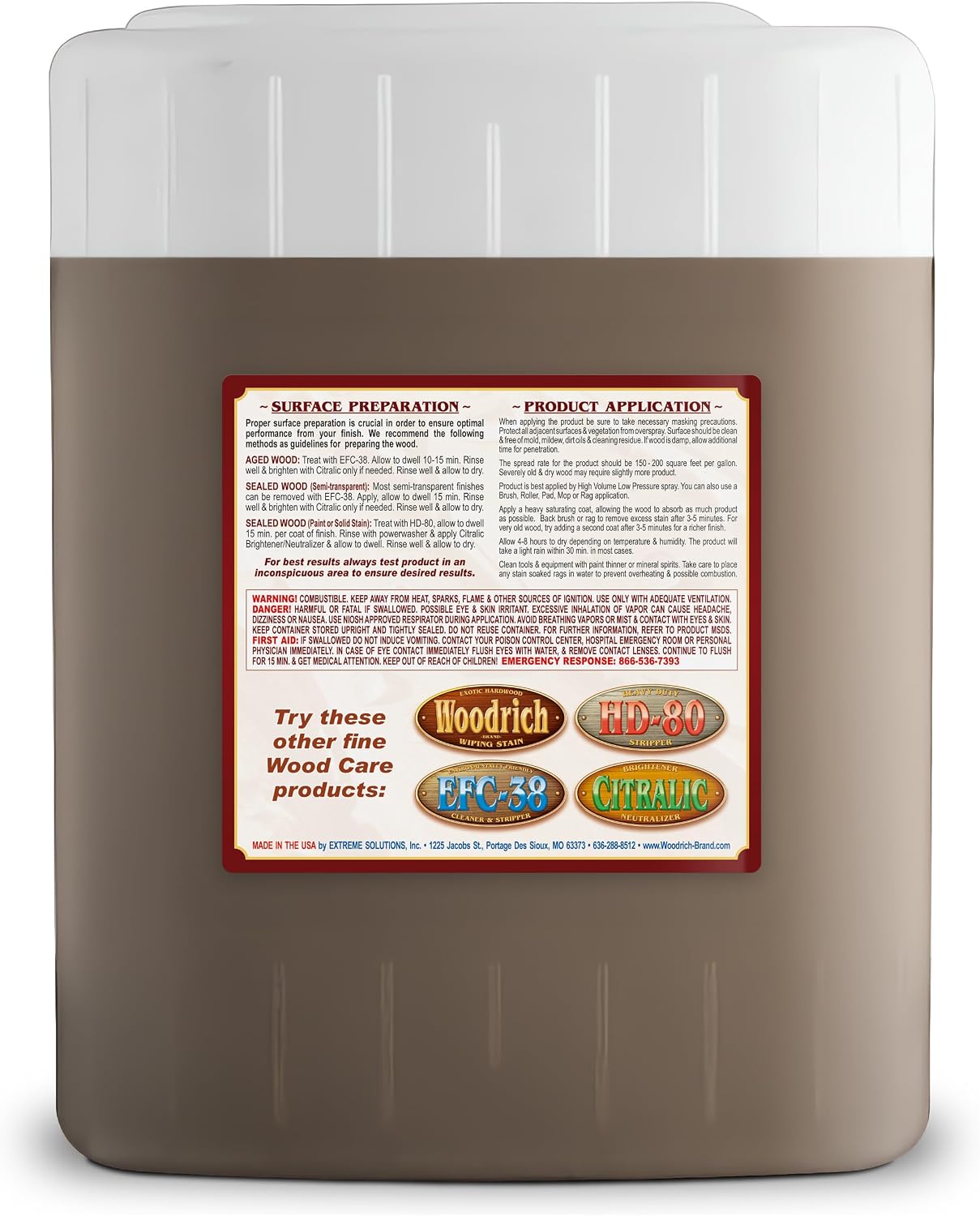 Timber Oil Deep Penetrating Stain for Wood Decks, Fences, Siding, and Log Cabins - 5 Gallons, Amaretto (Covers 750 sq. ft.)