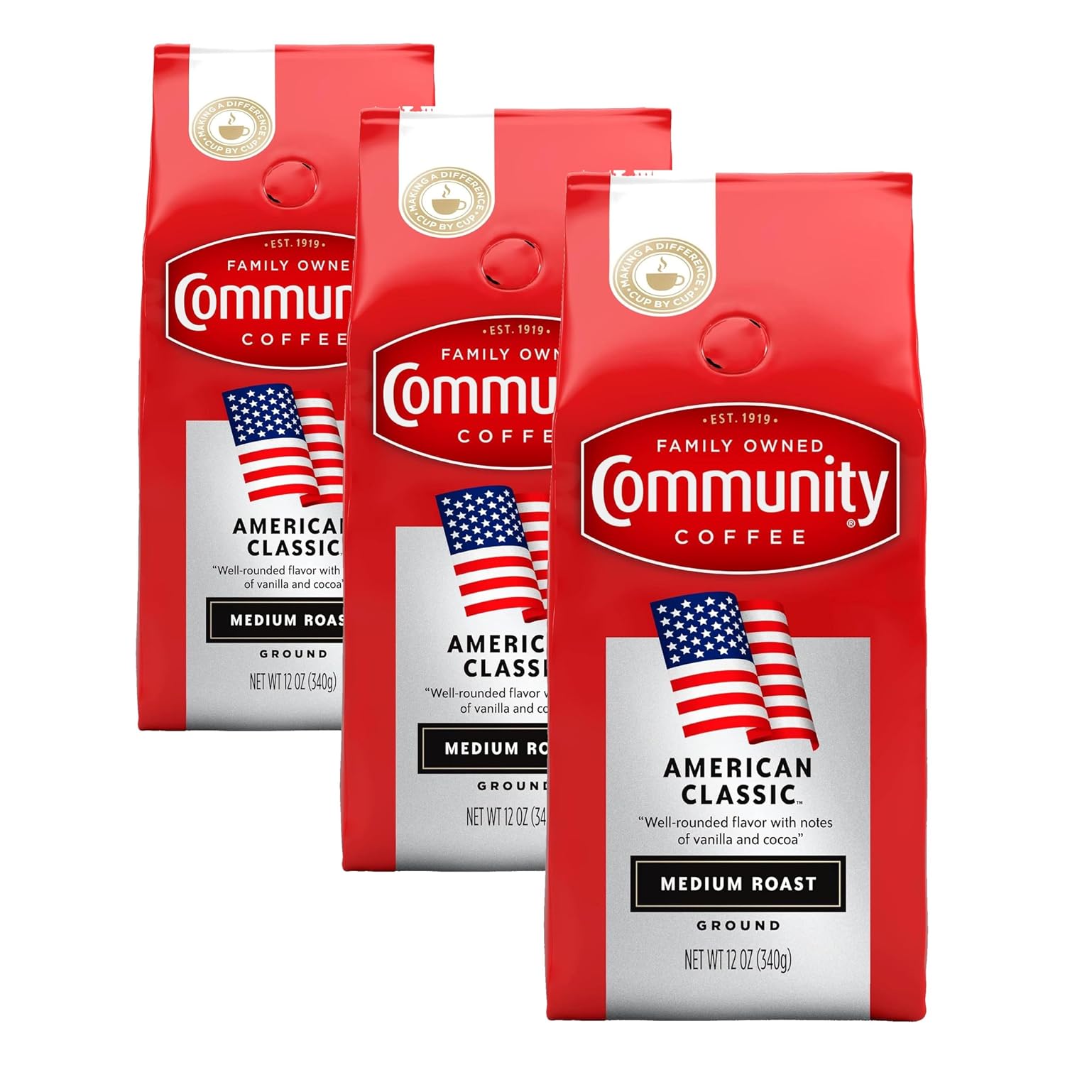 Community Coffee French Roast, Ground Coffee, Extra Dark Roast, 12 Ounce Bag (Pack of 1)
