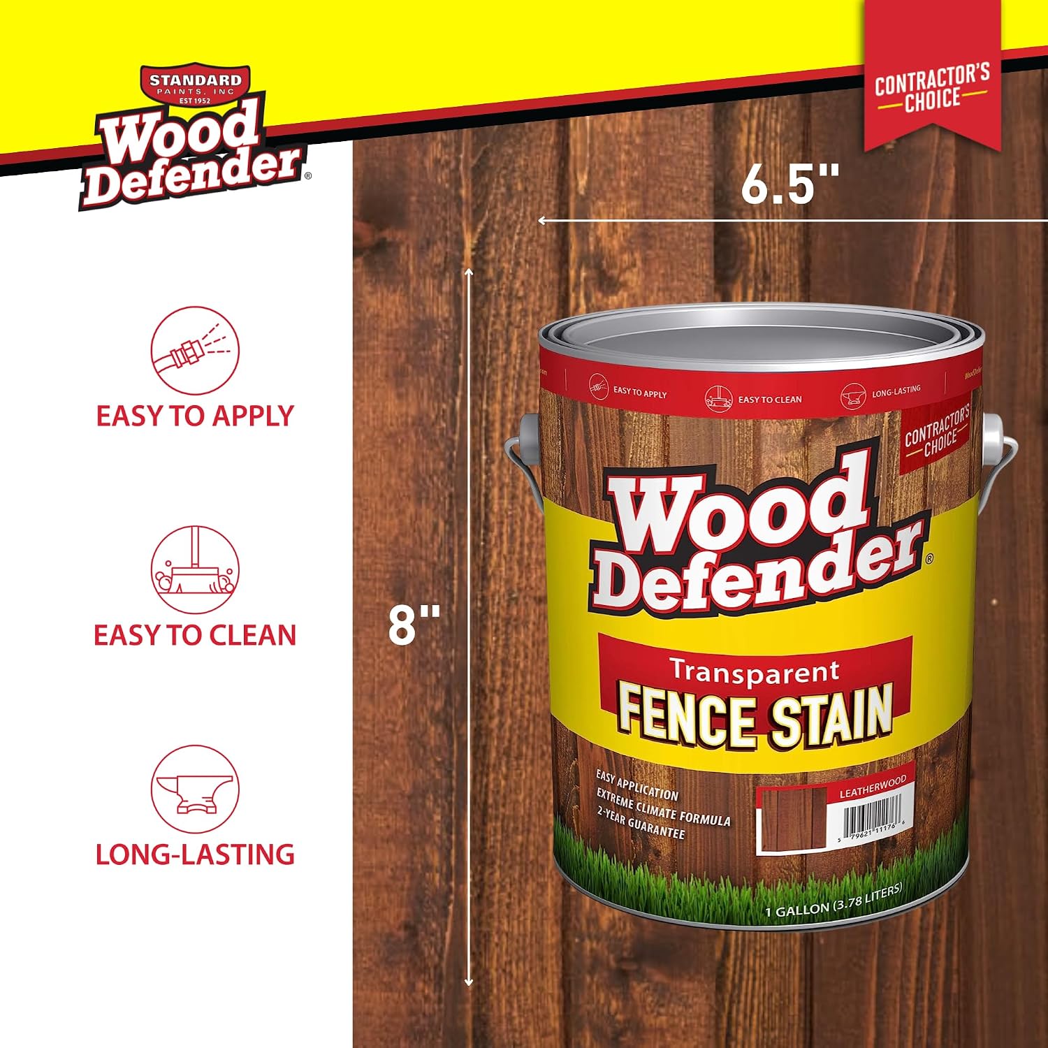 Wood Defender Transparent Fence Wood Stain and Seal in One, Oil-Based Penetrating Sealer, Professional-Grade, Long-Lasting