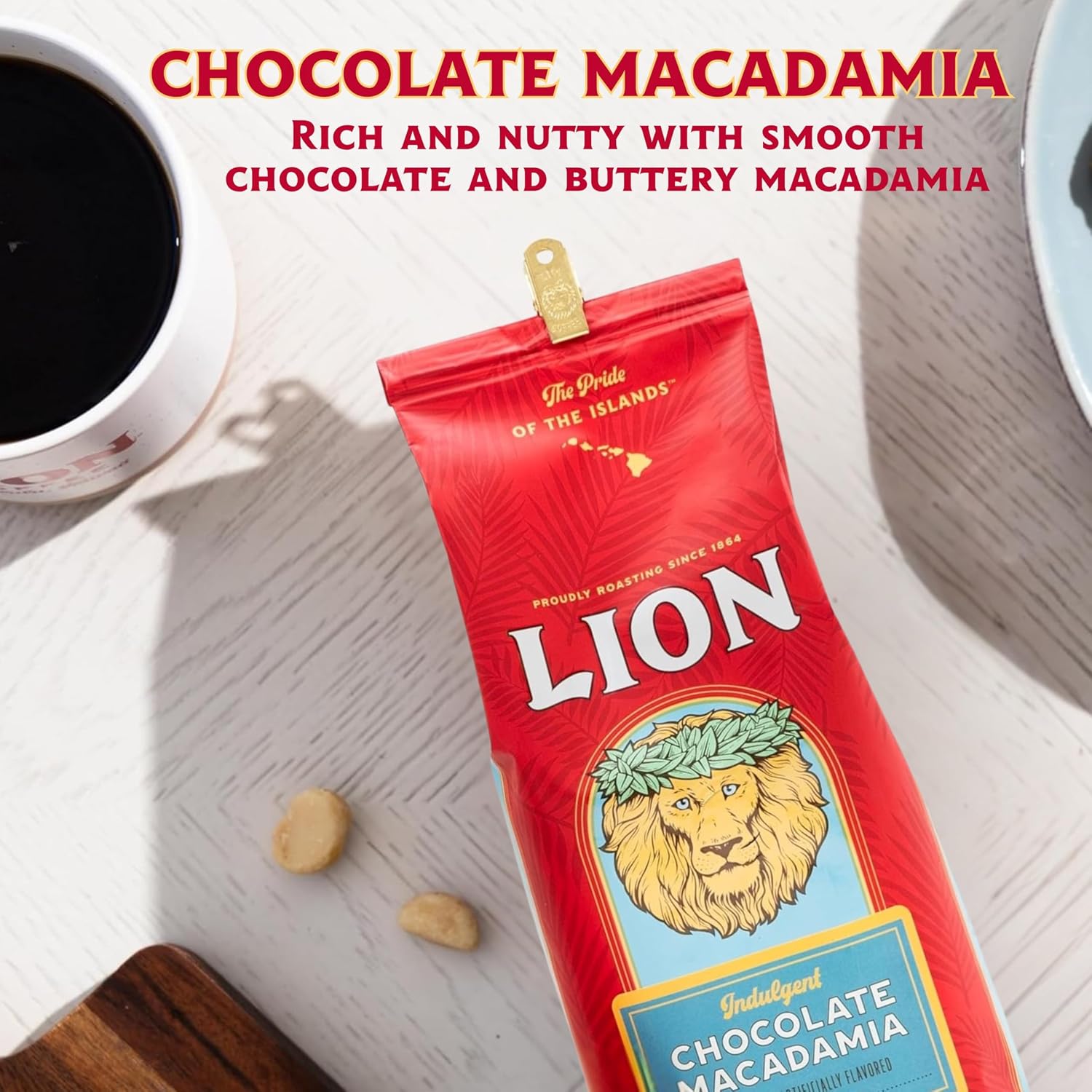 Lion Coffee 24K Gold Roast 100% Kona Ground Coffee, Medium-Light Roast, A Taste of Aloha - 7 Ounce Bag