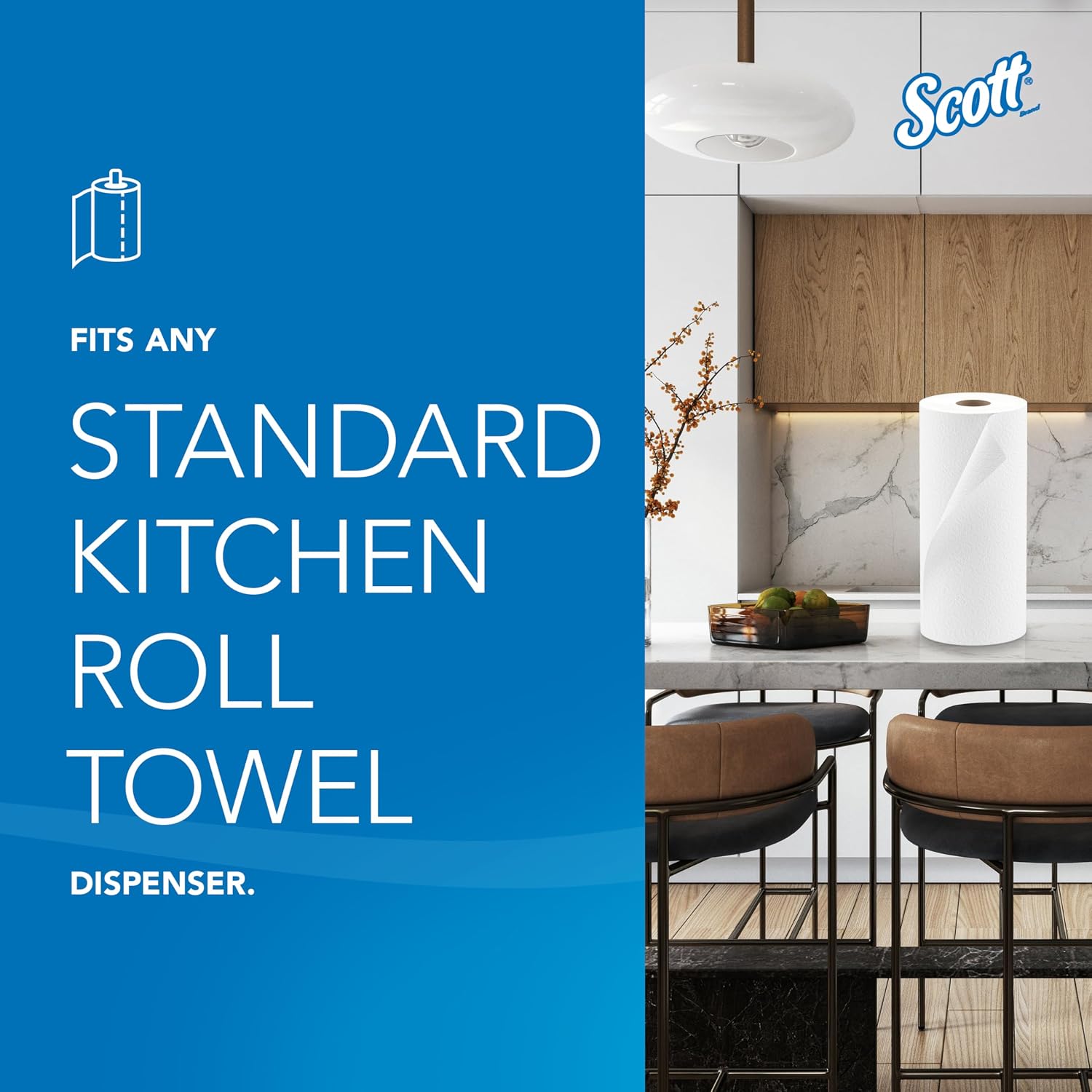 Scott Professional Kitchen Paper Towels, Bulk (41482), Fast-Drying Absorbency Pockets, White, Perforated (128 Sheets/Roll, 20 Rolls/Case, 2