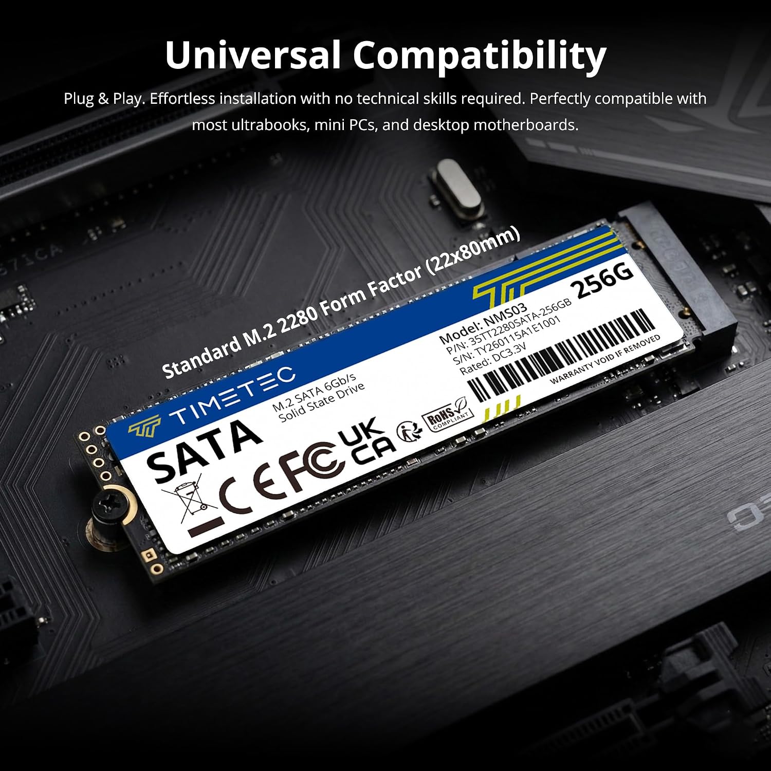 Timetec 1TB SSD 3D NAND SATA III 6Gb/s M.2 2280 NGFF 512TBW Read Speed Up to 550MB/s SLC Cache Performance Boost Internal Solid State Drive for PC