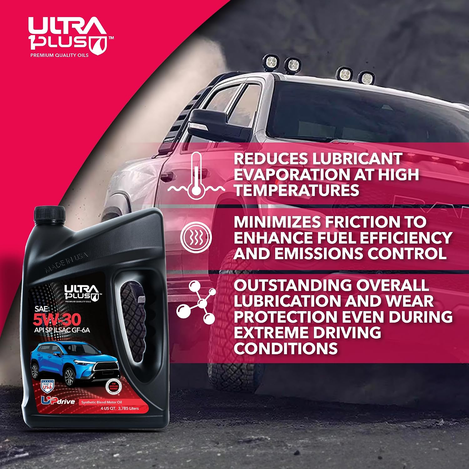 SAE 5W-30 Synthetic Blend Motor Oil API SP ILSAC GF-6A 1 Gallon