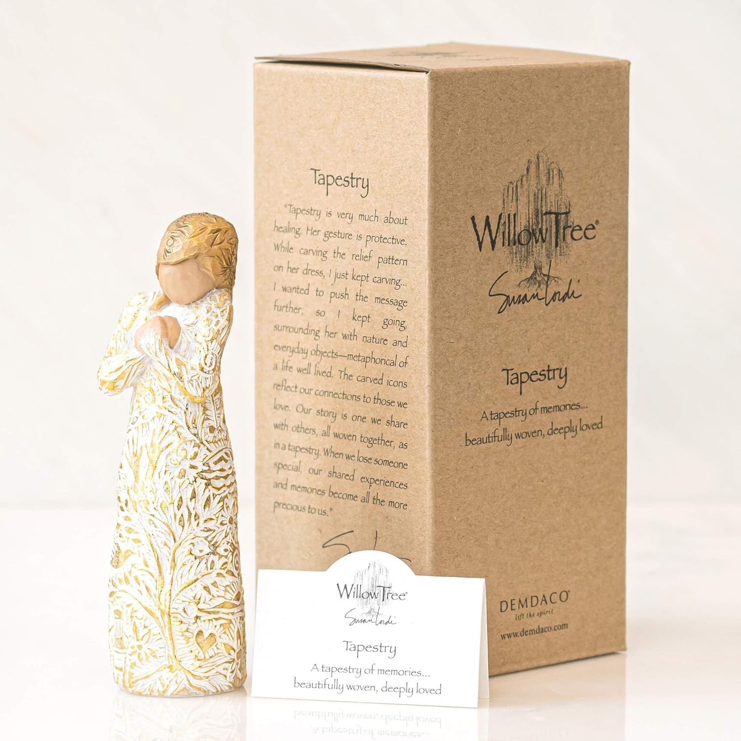 Willow Tree Quietly, Sculpted Hand-Painted Figure | Cast from a Susan Lordi Original Carving, Gift Offering Comfort, Peace, Support and Inner Strength, Includes Enclosure Card