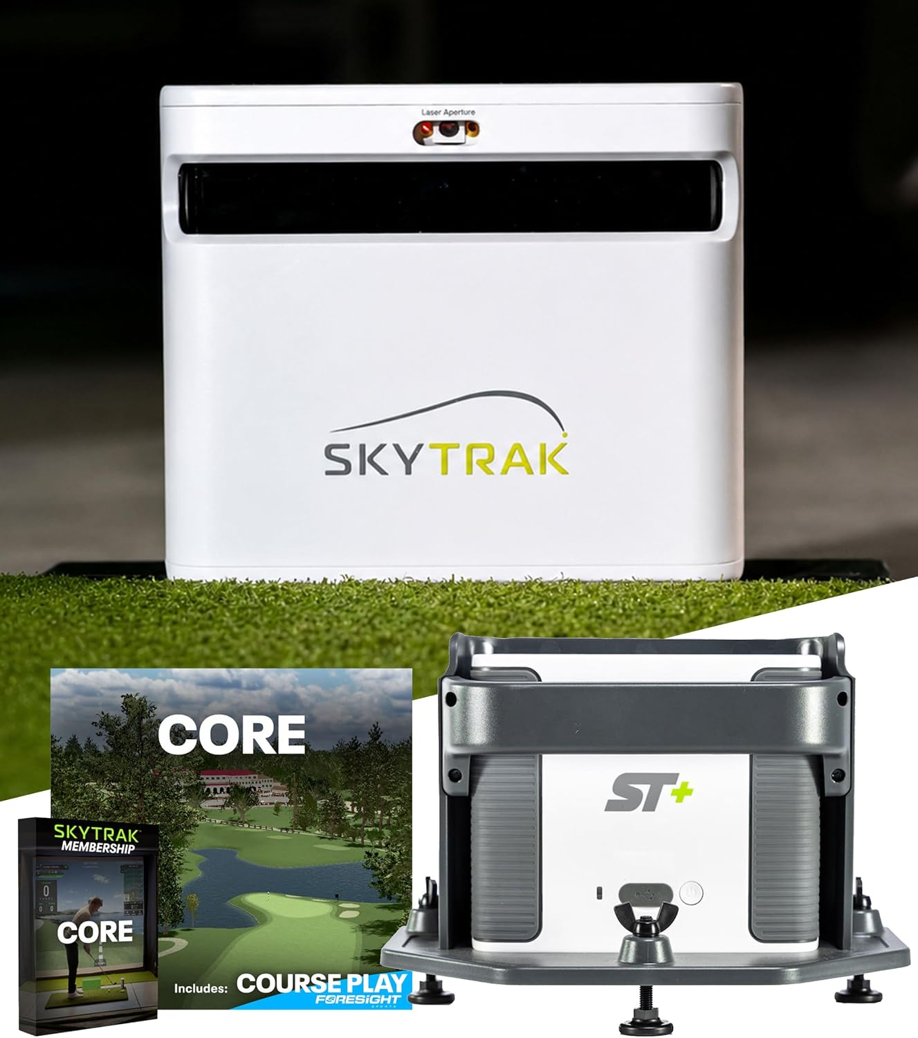 SkyTrak+ Golf Launch Monitor & Simulator with Free Foresight Course Play | Indoor/Outdoor Use, Dual Doppler Radar & Photometric Camera | Shot & Club Data, Real-Time Feedback, Simulation Ready