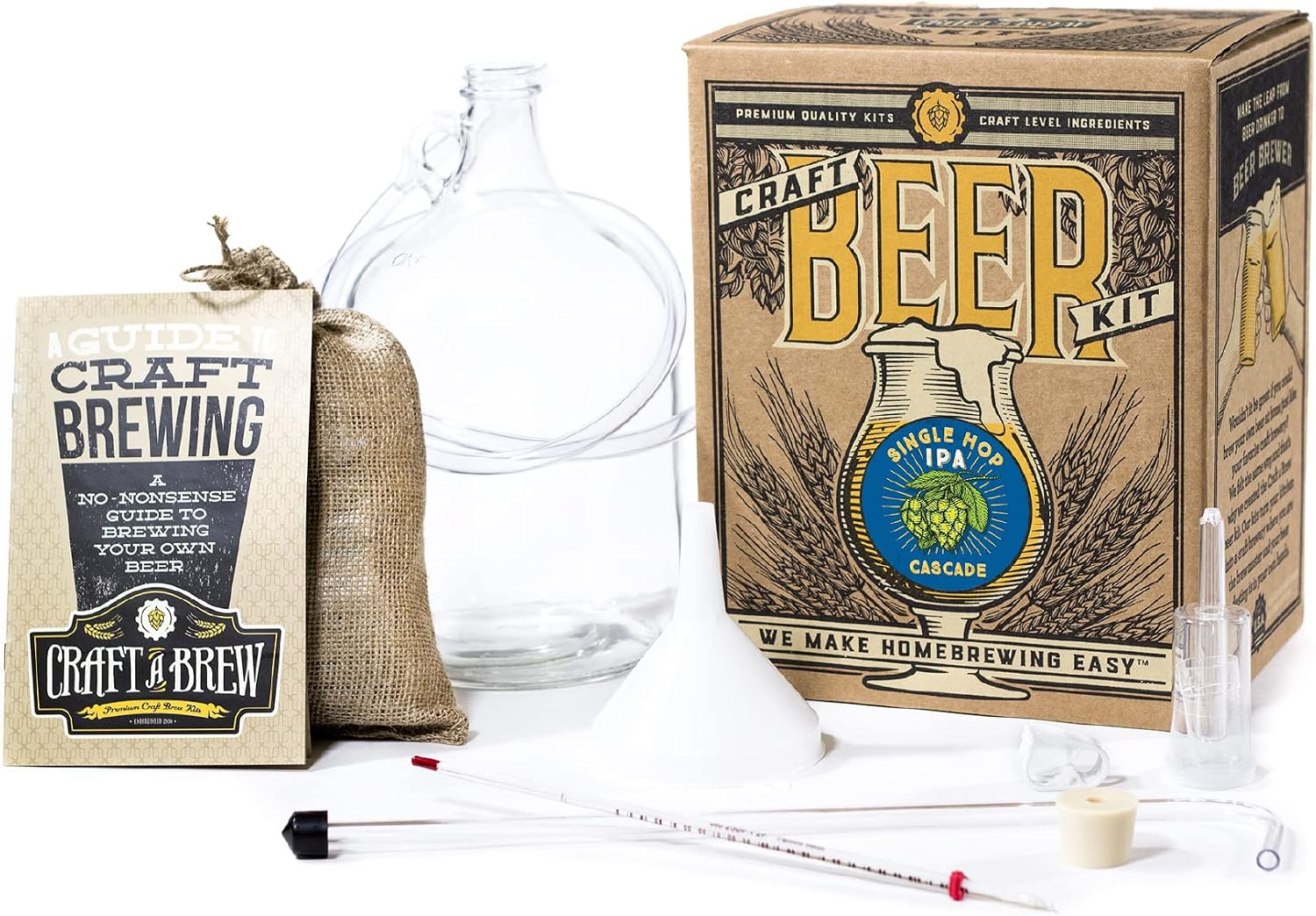 Craft A Brew - Hefeweizen - Beer Making Kit - Make Your Own Craft Beer - Complete Equipment and Supplies - Starter Home Brewing Kit - 1 Gallon