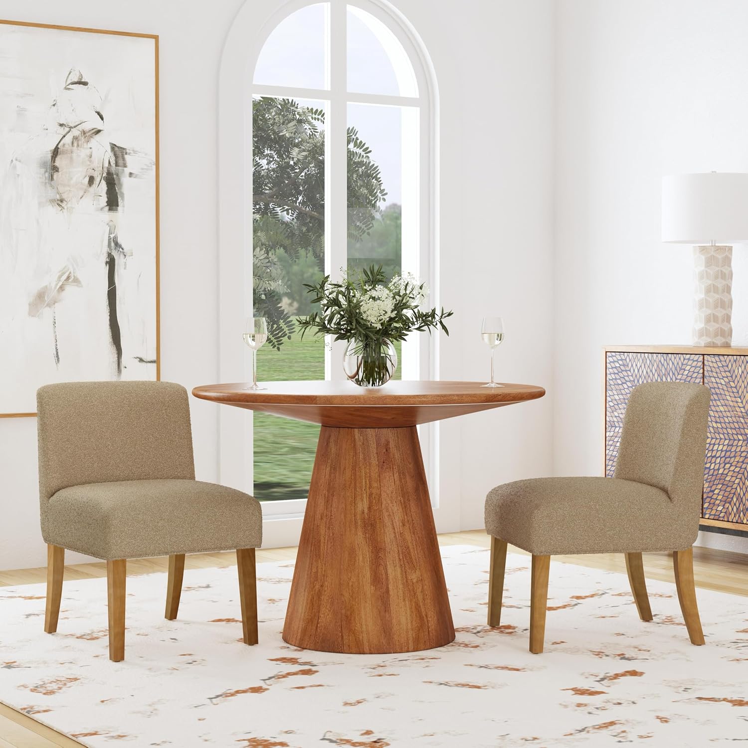 HomePop Parsons Dining Chair - Red & Gold Damask (Single Pack)