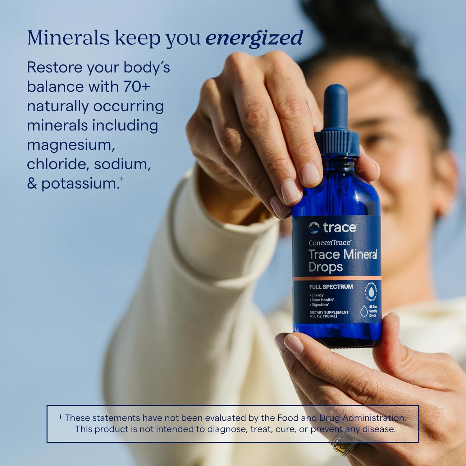 ConcenTrace Trace Mineral Drops, 4 fl oz, 48 Day Supply | Ionic liquid electrolyte concentrate, RO water remineralizer