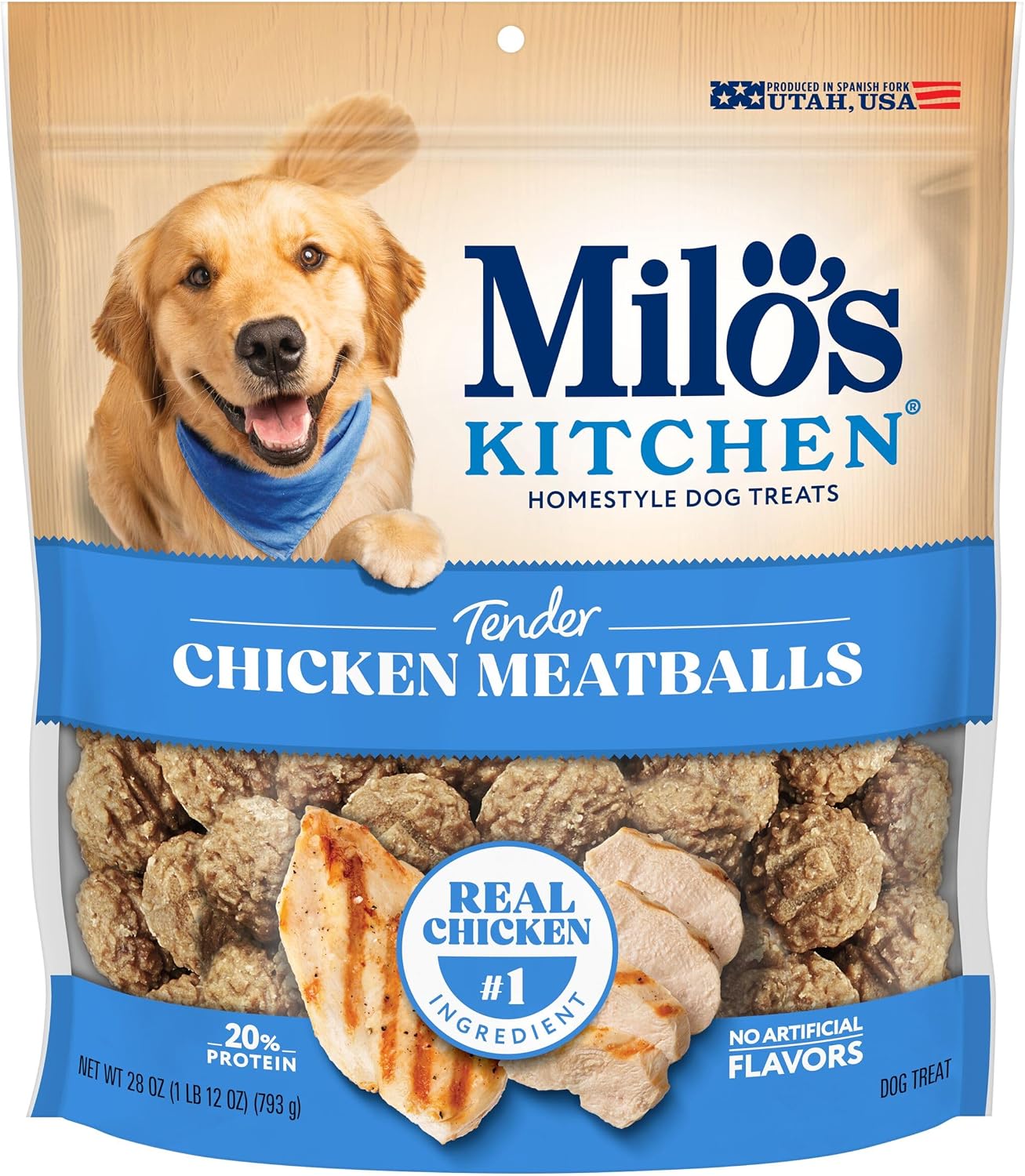 Milo’s Kitchen Chicken & Apple Sausage Slices Dog Treats, 18 Oz. Bag