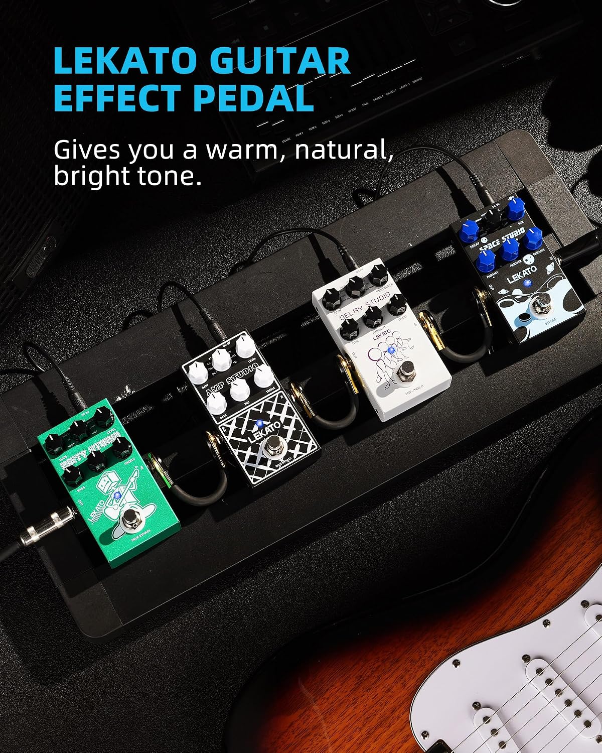 LEKATO Looper Guitar Pedal Guitar Loop Pedal Tuner Pedal 9 Loops 40 Minutes Record Time Unlimited Overdubs for Electric Guitar Bass (Black)