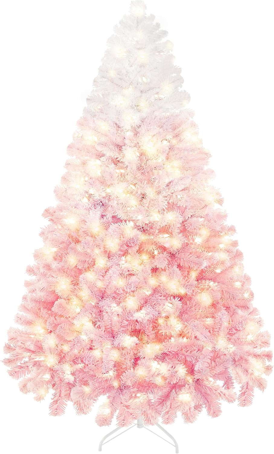 Yaheetech 7.5ft Pre-Lit Snow Flocked Artificial Christmas Tree, 550 Lights