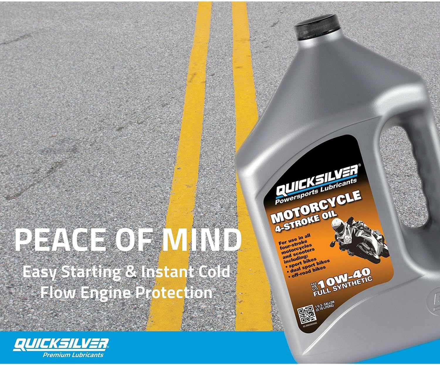 Quicksilver 20W-50 Full Synthetic Motorcycle Oil, 1 Quart