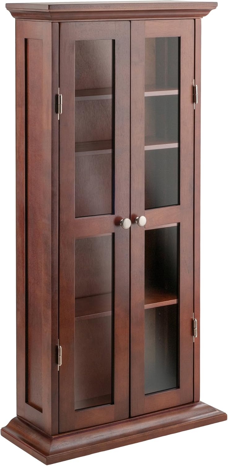 Winsome Wood DVD/CD Cabinet, Antique Walnut (94944)