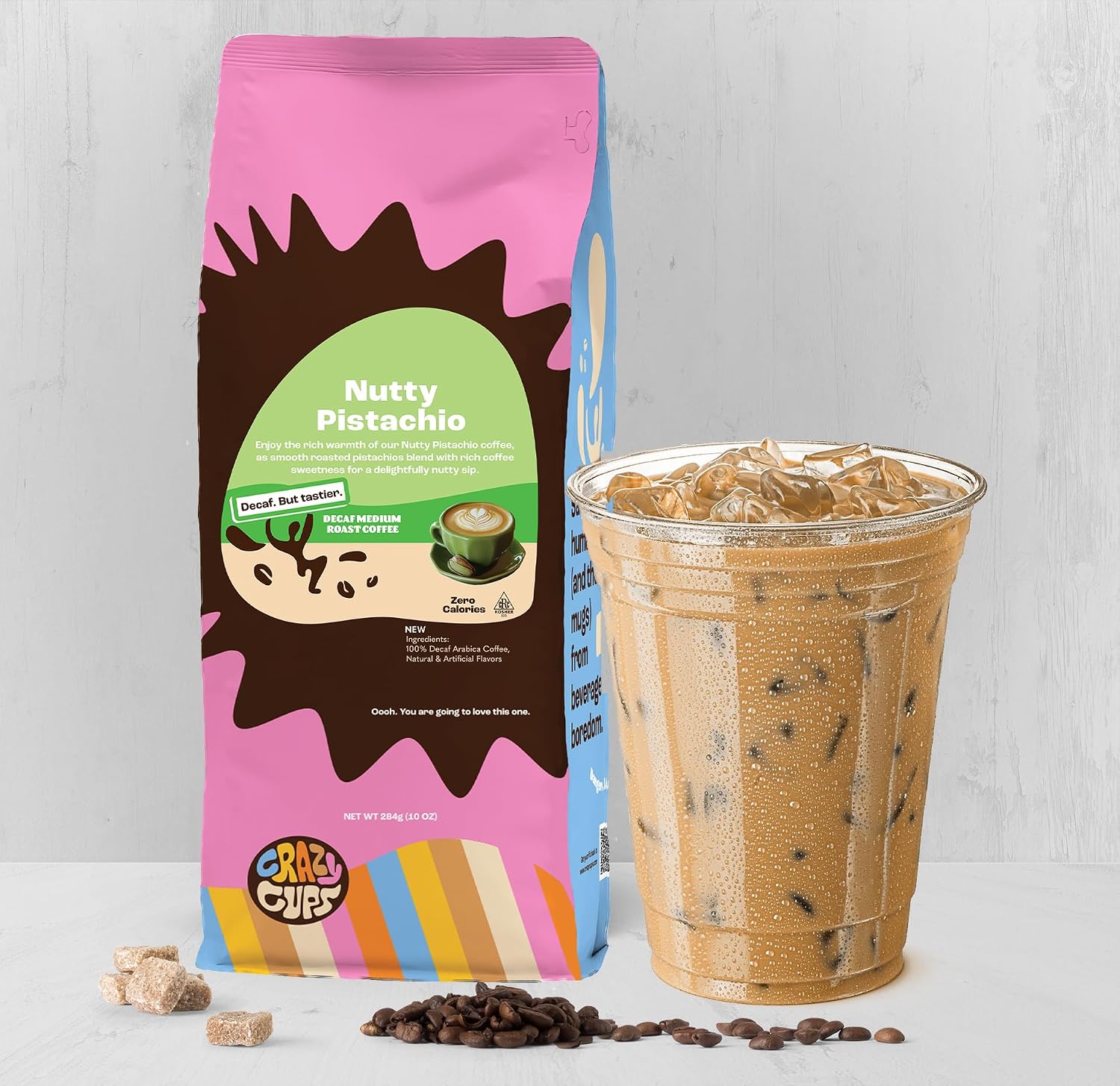 Crazy Cups Flavored Ground Coffee, Cinnamon French Toast, in 10 oz Bag, For Brewing Flavored Hot or Iced Coffee