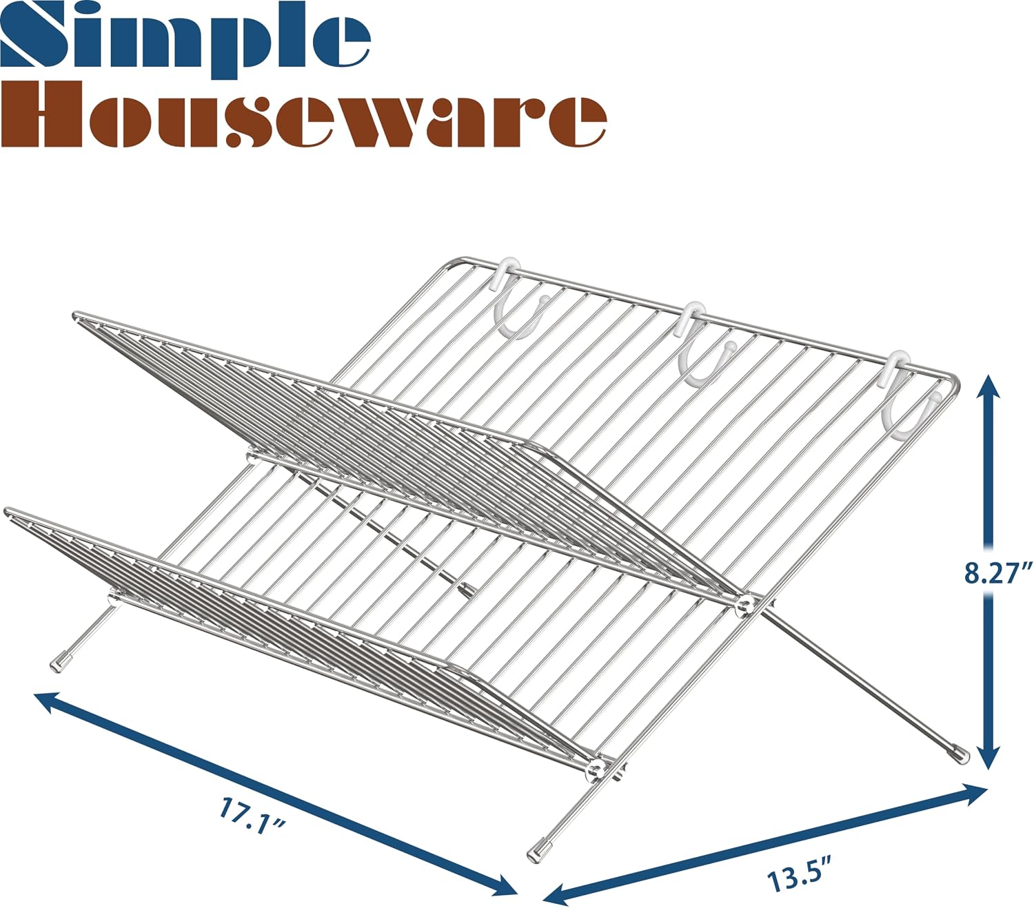 Simple Houseware Collapsible Dish Drying Rack, Chrome