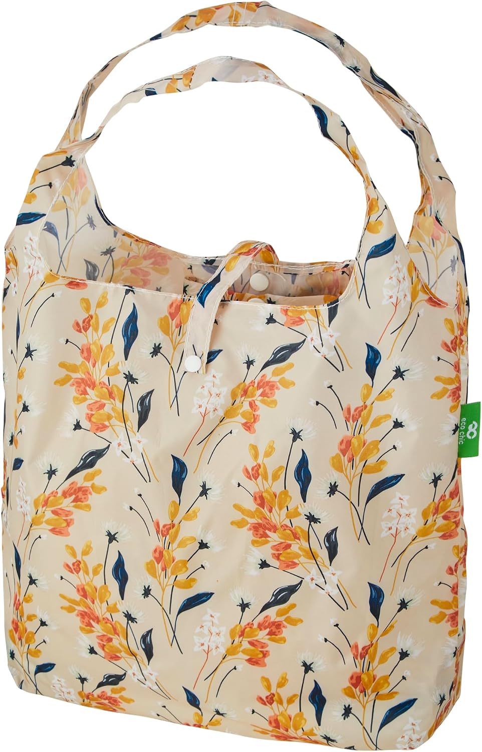 ECO CHIC Foldable Reusable Grocery Bags - Lightweight, Recycled & Reusable Shopping Bag - Waterproof Packable Tote