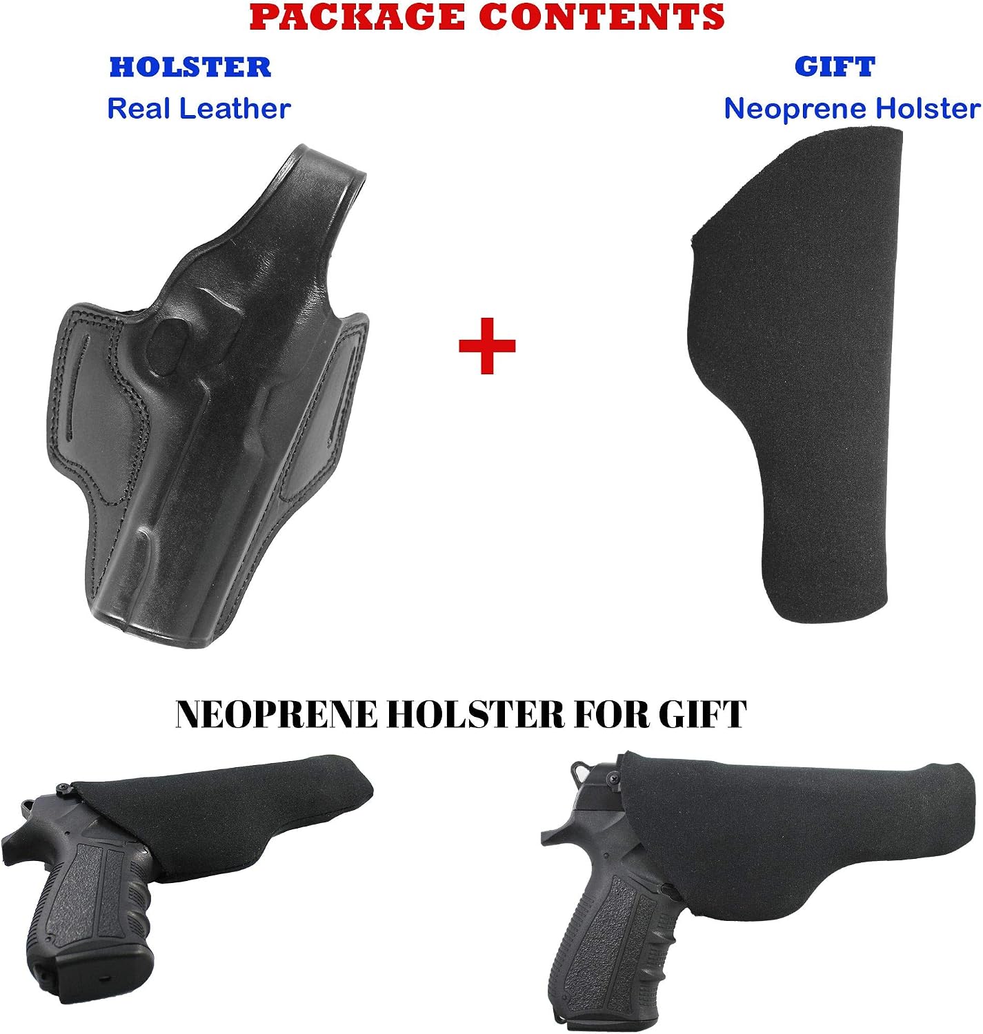 YT HOBBY Handmade Leather OWB Carry Two Slot Thumb Break Gun Holster for Sig P226