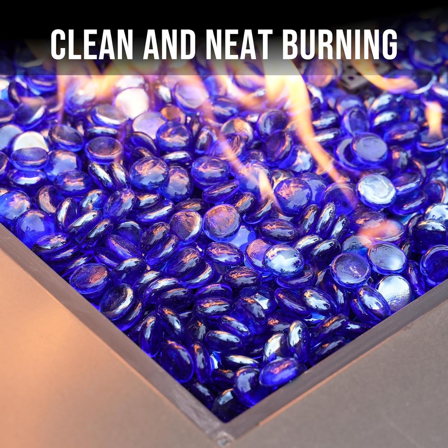 Skyflame 10-Pound Fire Glass Beads for Fire Pit Fireplace, Onyx Black