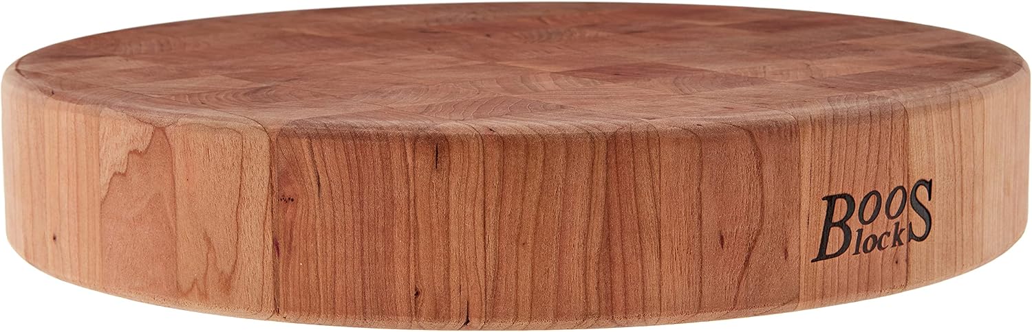 John Boos CCB Series Square Wooden Maple Cutting Board 12”x12” – 3” Thick, 13-lb Reversible Butcher Block with End-Grain & Finger Grips – Made in the USA