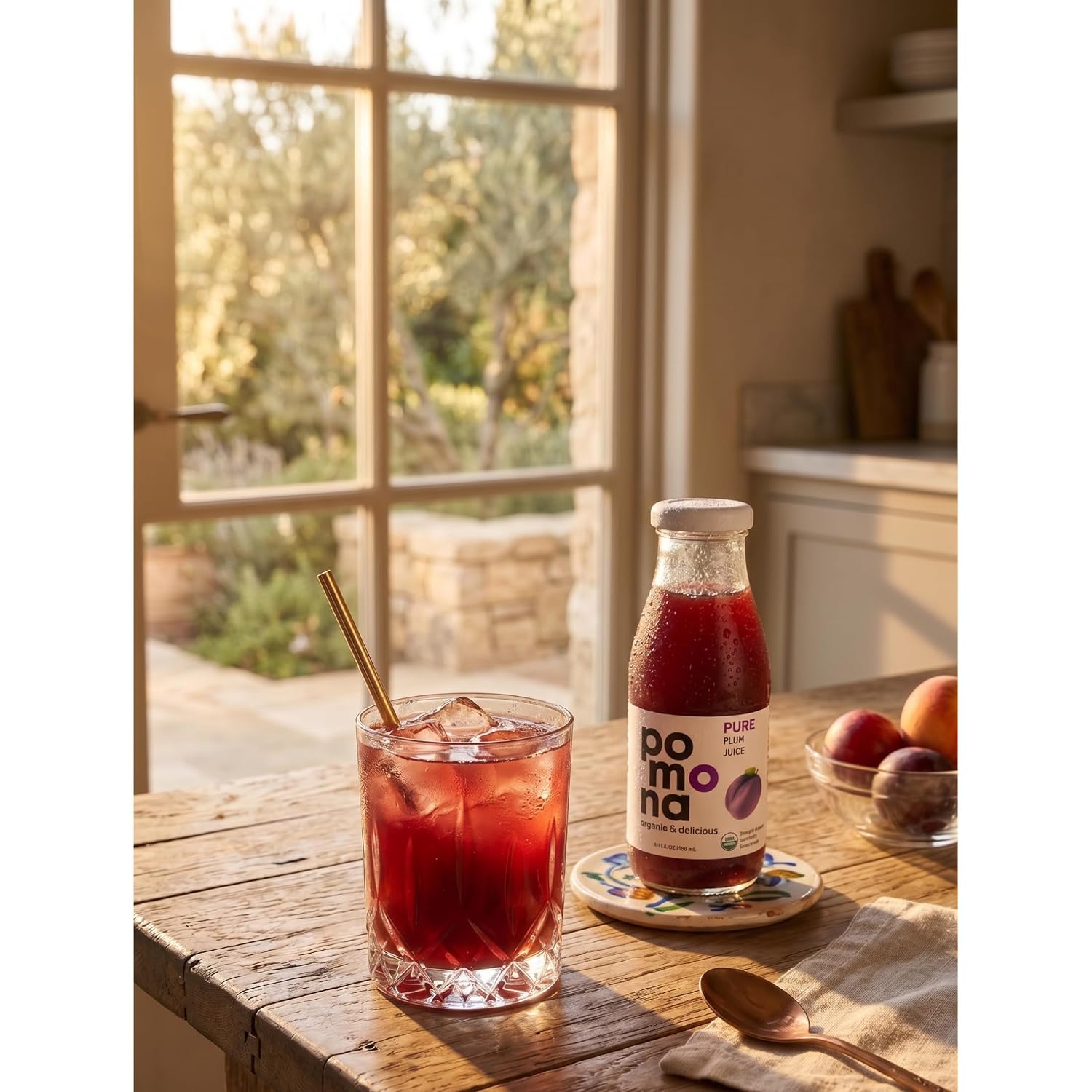 Pomona Organic Pure Black Cherry Juice, Cold Pressed Organic Juice, Non-GMO, No Sugar Added, Not from Concentrate, Gluten Free, Kosher Certified, Preservative Free 8.4 Ounce (Pack of 12),