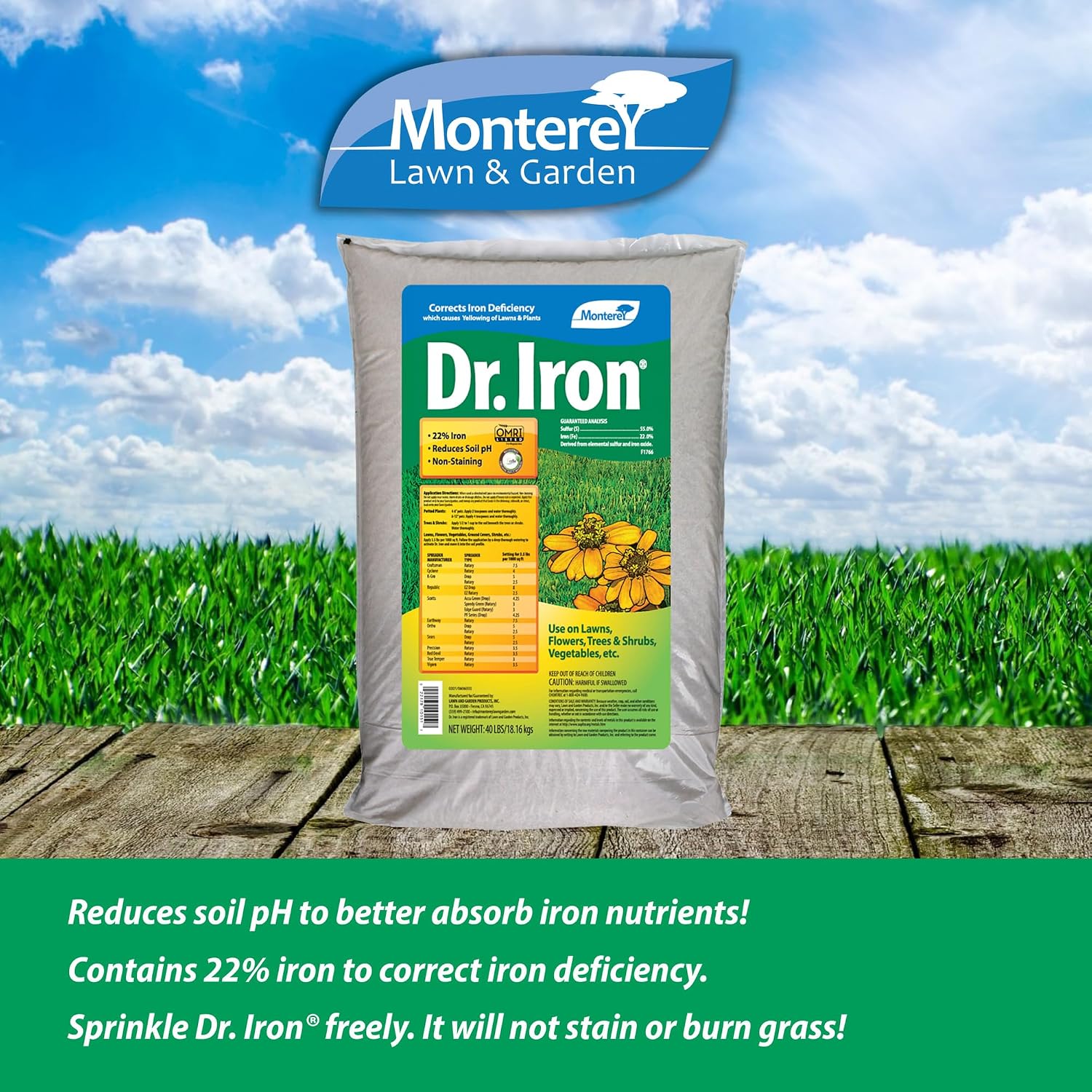 Monterey NLG7122 Dr Soil Acidifier Granules Iron and Elemental Sulfur Acidic Fertilizer, 21 lb