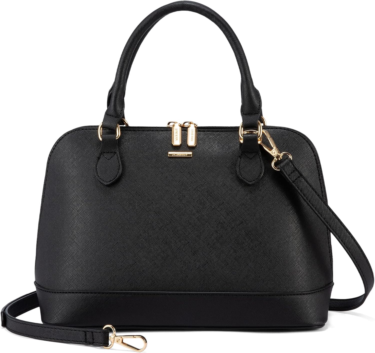 LOVEVOOK Purse for Women, Crossbody Dome Satchel Handbag with Double Zip