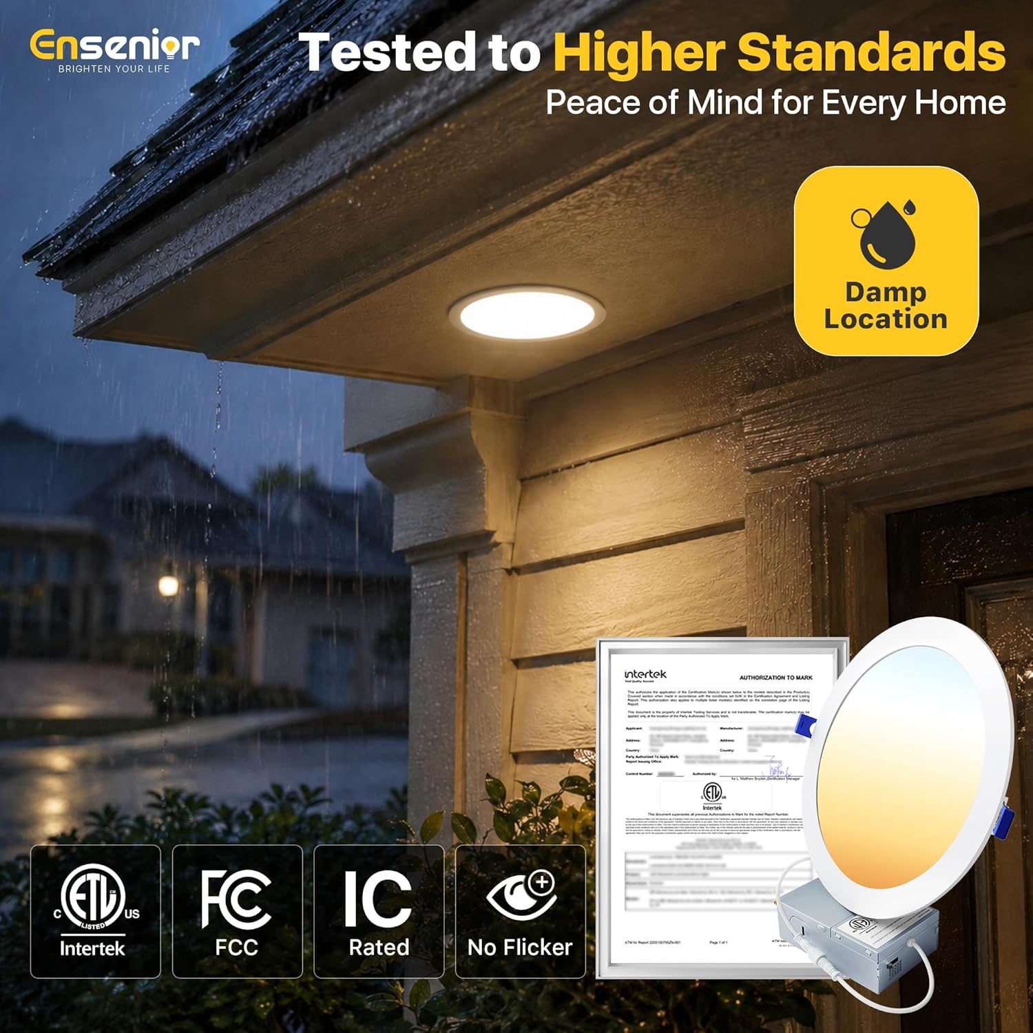 Ensenior 6 Pack 6 Inch LED Recessed Light, 5CCT Dimmable Canless Wafer