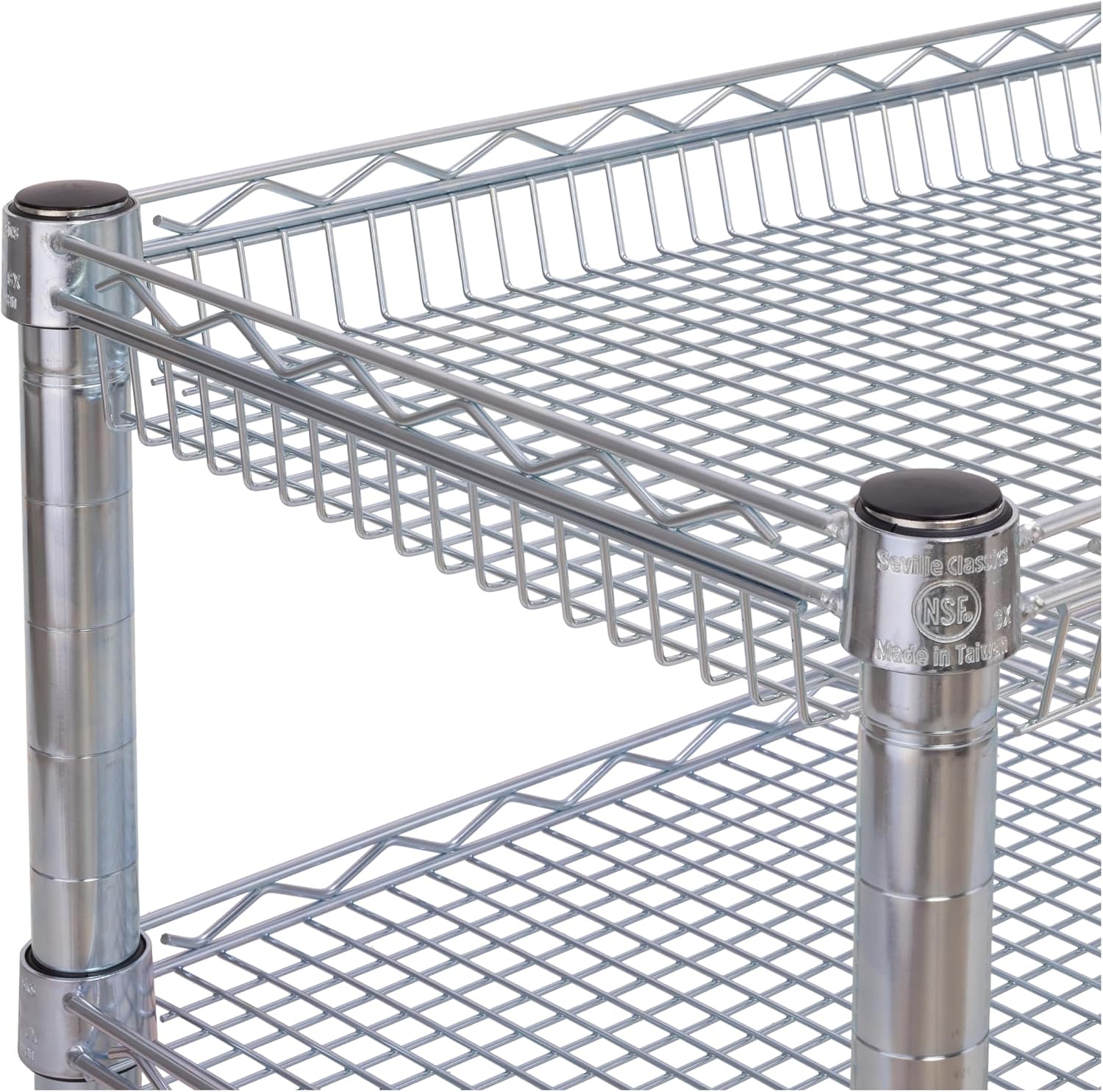 Seville Classics UltraDurable NSF Commercial Heavy Duty Metal Rolling Utility Cart, w/ Steel Shelves, Handle Bar for Restaurant, Garage, Warehouse, Kitchen, Office, Top Shelf (36"W x 18"D)