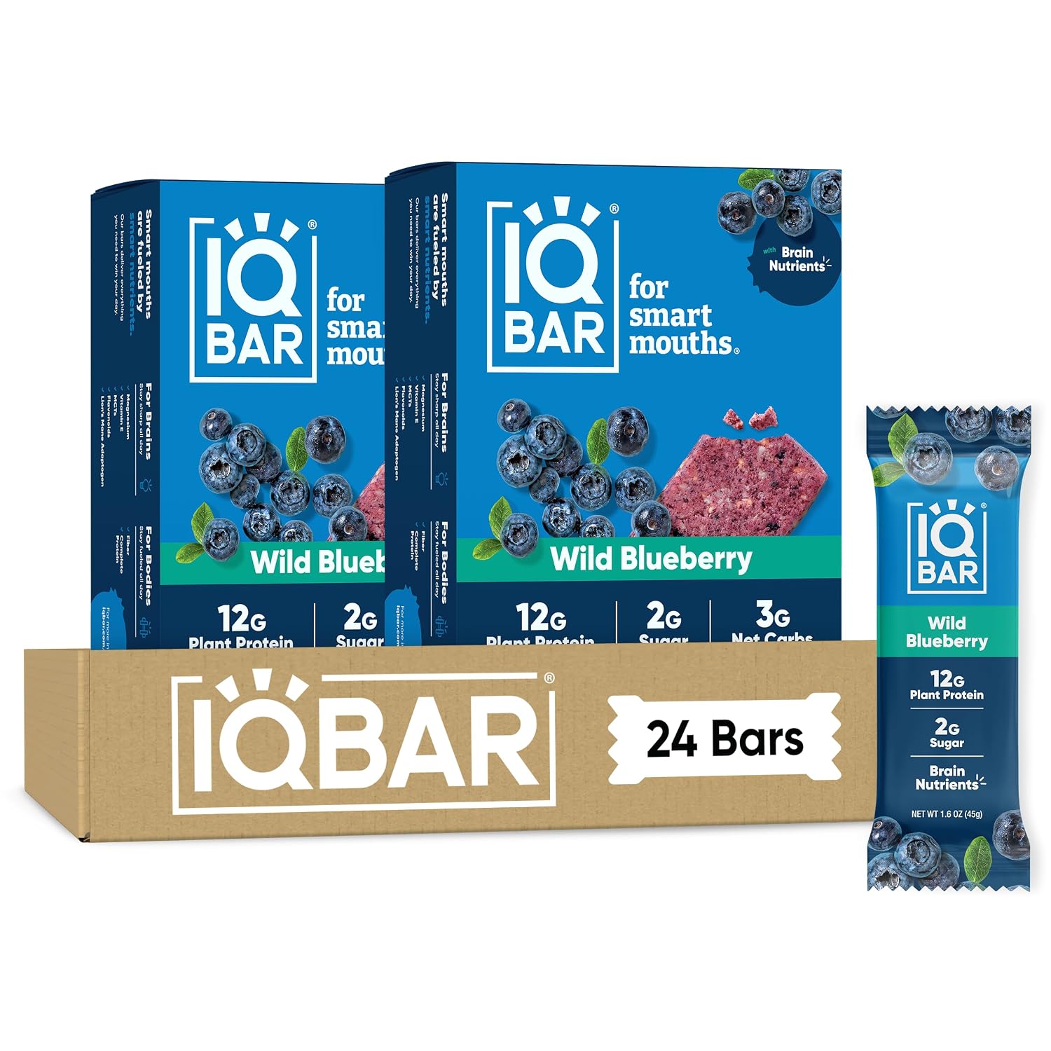 IQBAR Clean Protein Bars, Low Sugar Keto, Banana Nut 12-Count