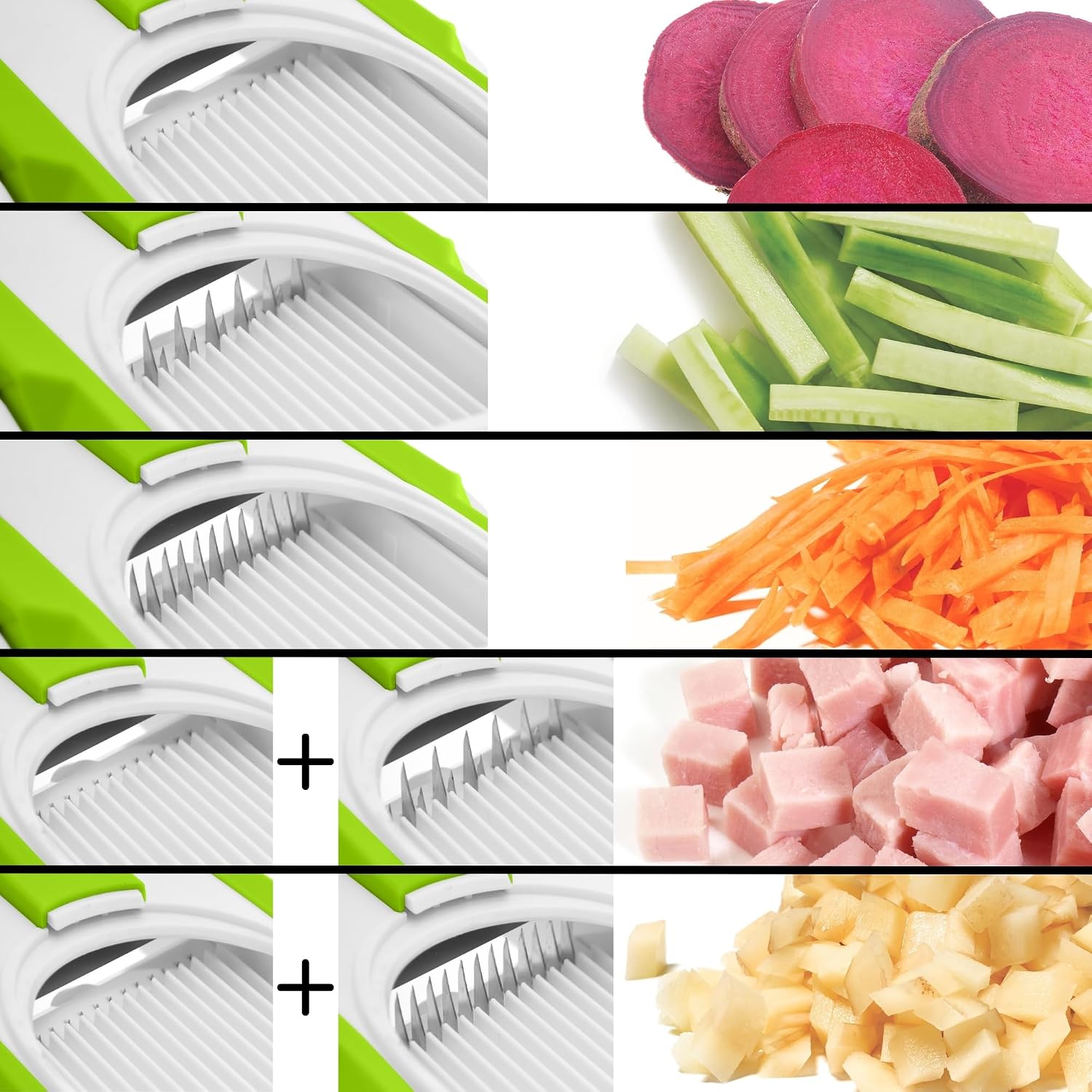 Starfrit Pump'n'Slice Vertical Mandoline, Food Slicer & Chopper, Safe