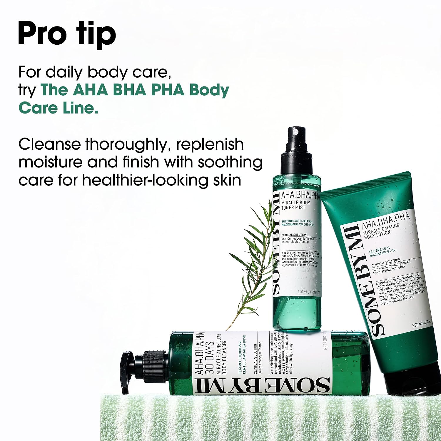 SOME BY MI AHA BHA PHA 30 Days Miracle Acne Clear Body Cleanser 13.5oz – Salicylic Acid & Tea Tree Acne Body Wash – Deep Cleansing