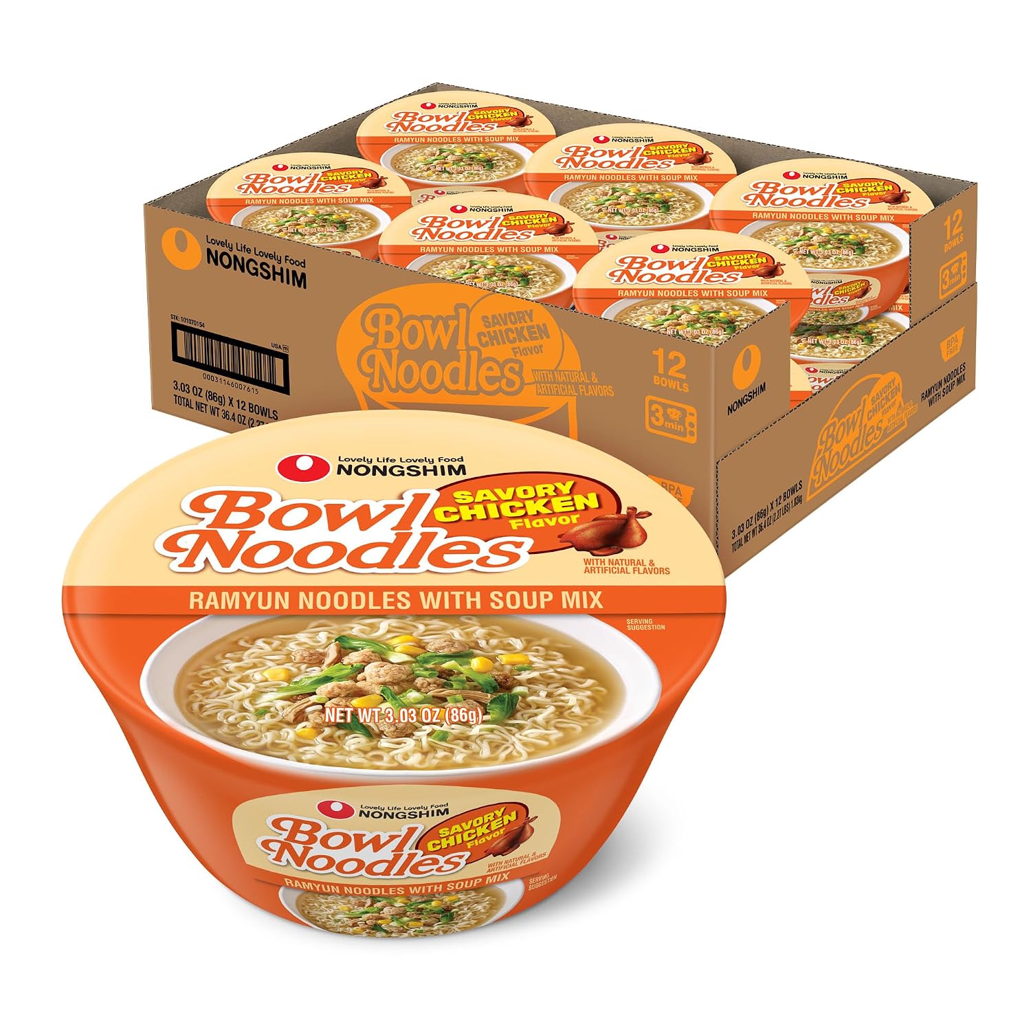 Nongshim HOT & SPICY Noodle Soup, 3.03 Ounce (Pack of 1)