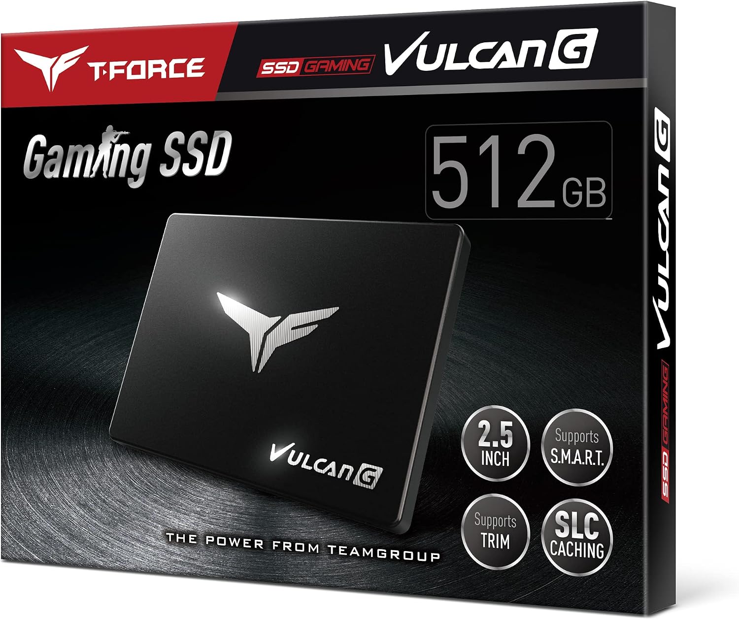 TEAMGROUP T-Force Vulcan G 512GB SLC Cache 3D NAND TLC 2.5 Inch SATA III Internal Solid State Drive SSD (R/W Speed up to 550/500 MB/s) T253TG512G3C301