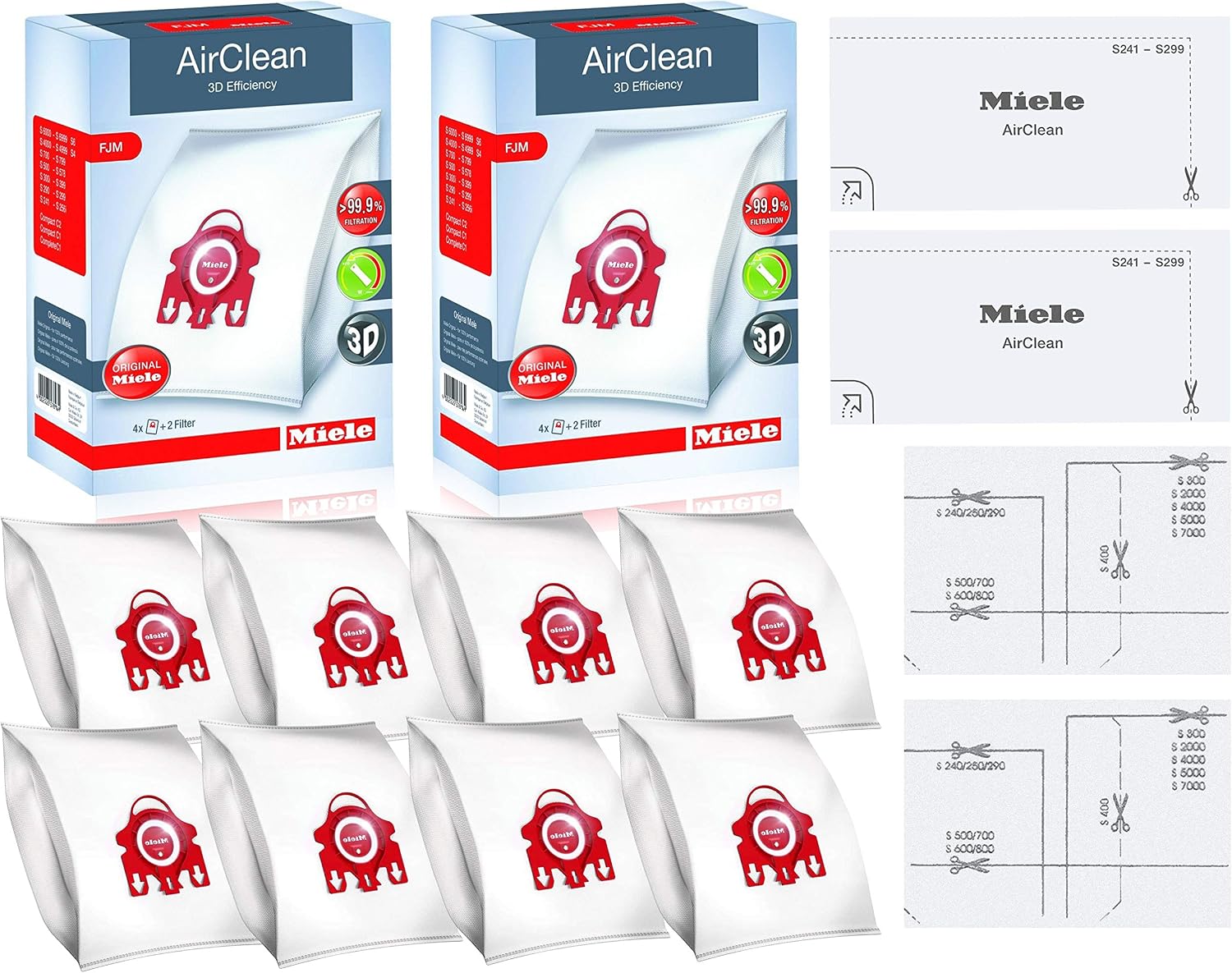 Miele FJM Vacuum Cleaner Bags, XL-Pack for Select Canister Vacuums